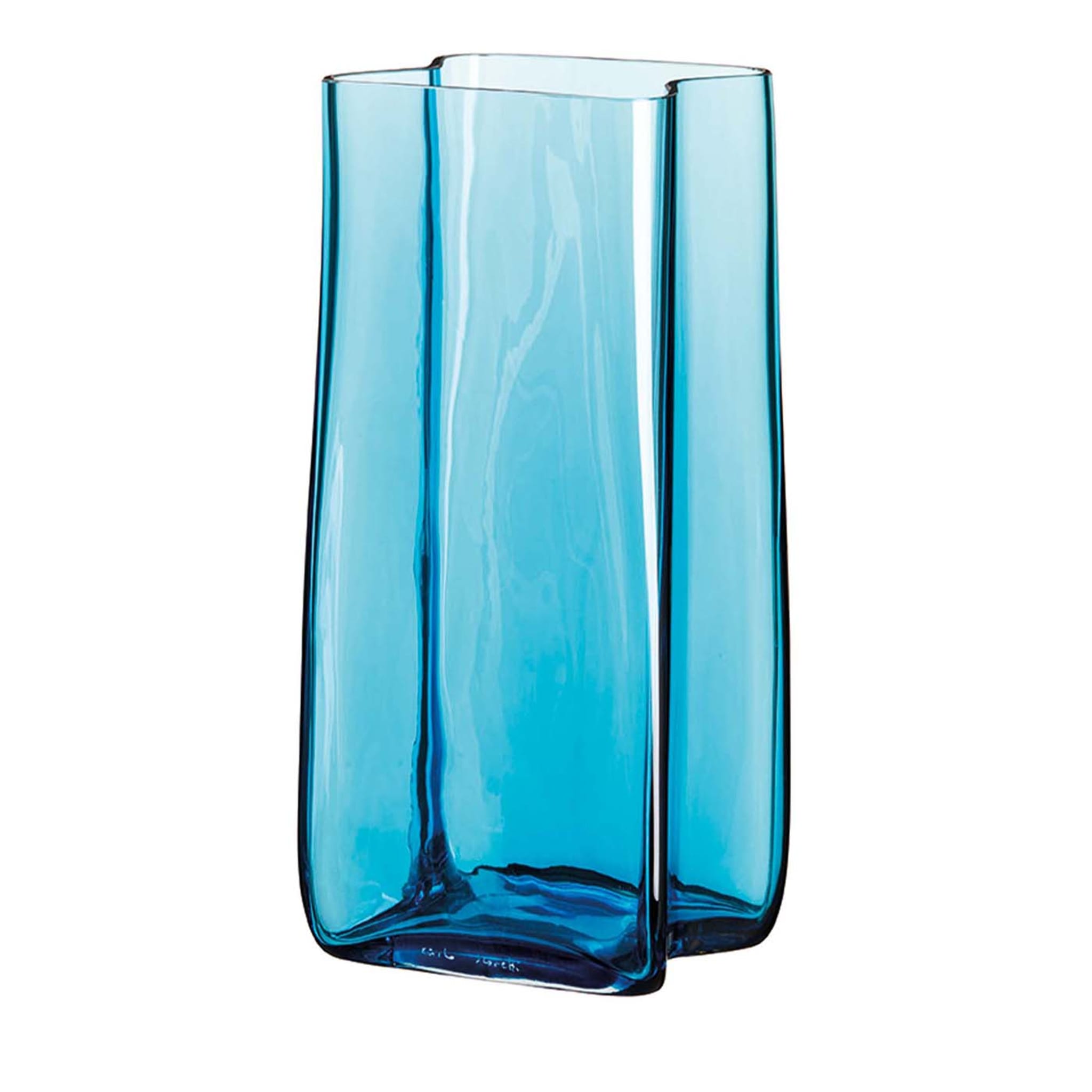 Bosco Große hellblaue Vase mit Volant von Carlo Moretti - Hauptansicht