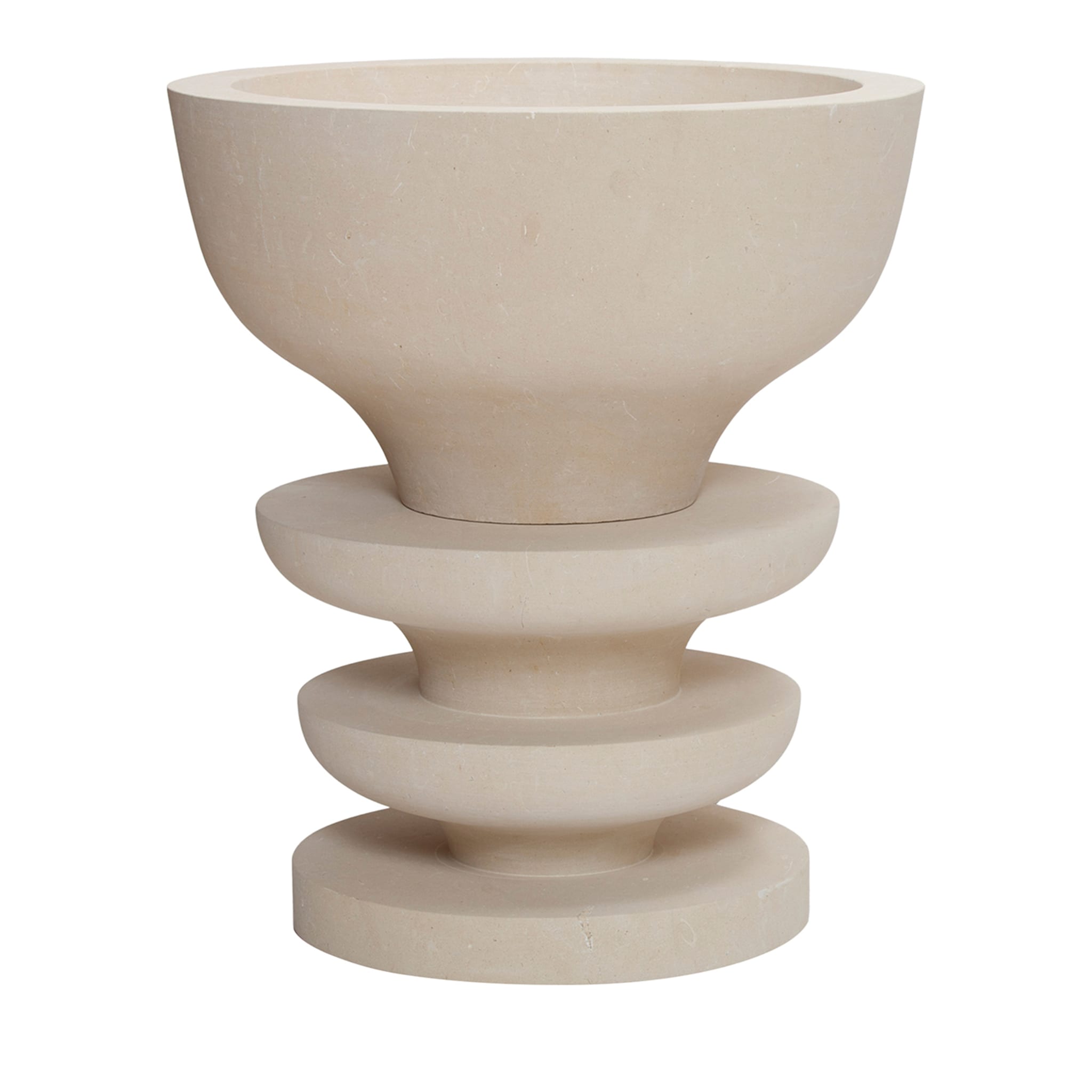 Ondulation Limestone Vase by Matali Crasset - Main view