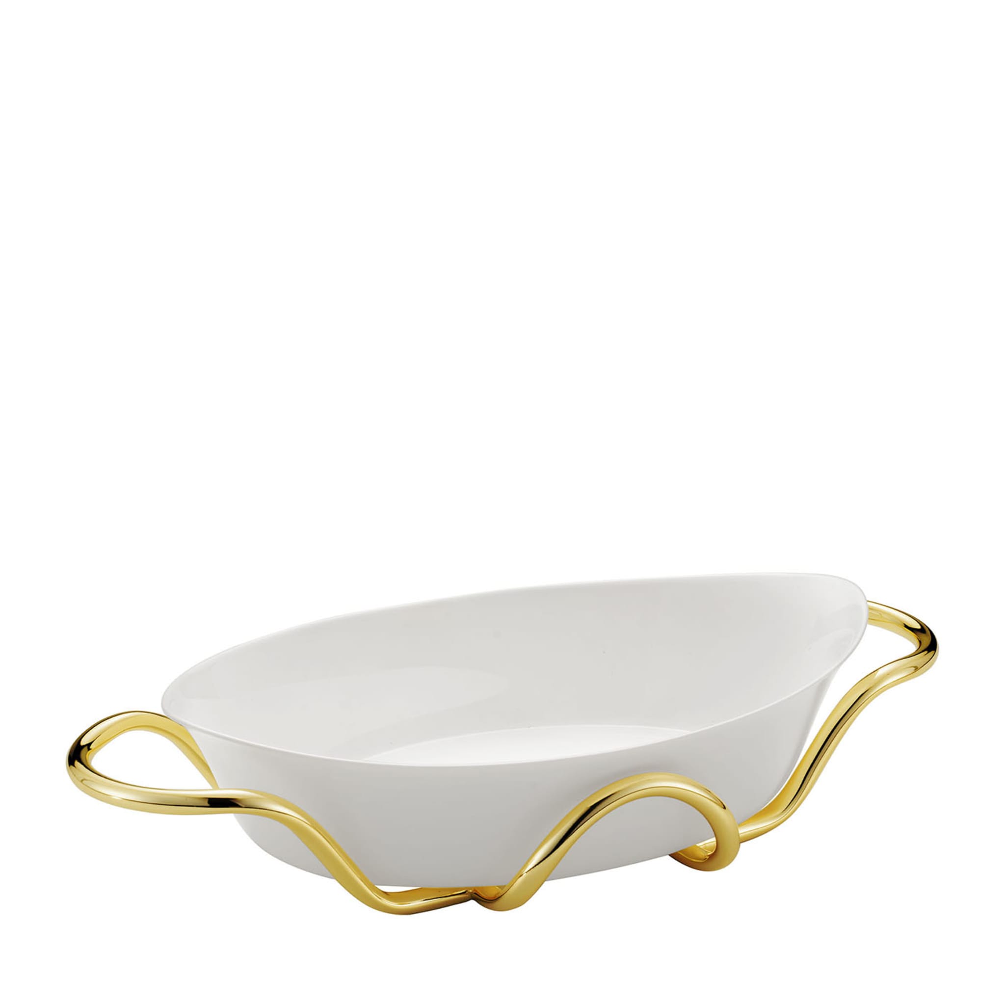Oval Baking Dish with Golden Holder by Itamar Harari - Main view