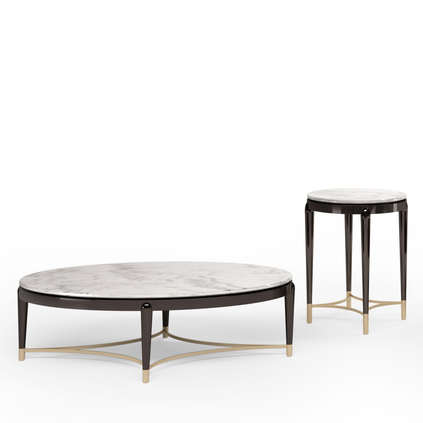 Oscar Marble Top Tall Side Table - Minotti Collezioni