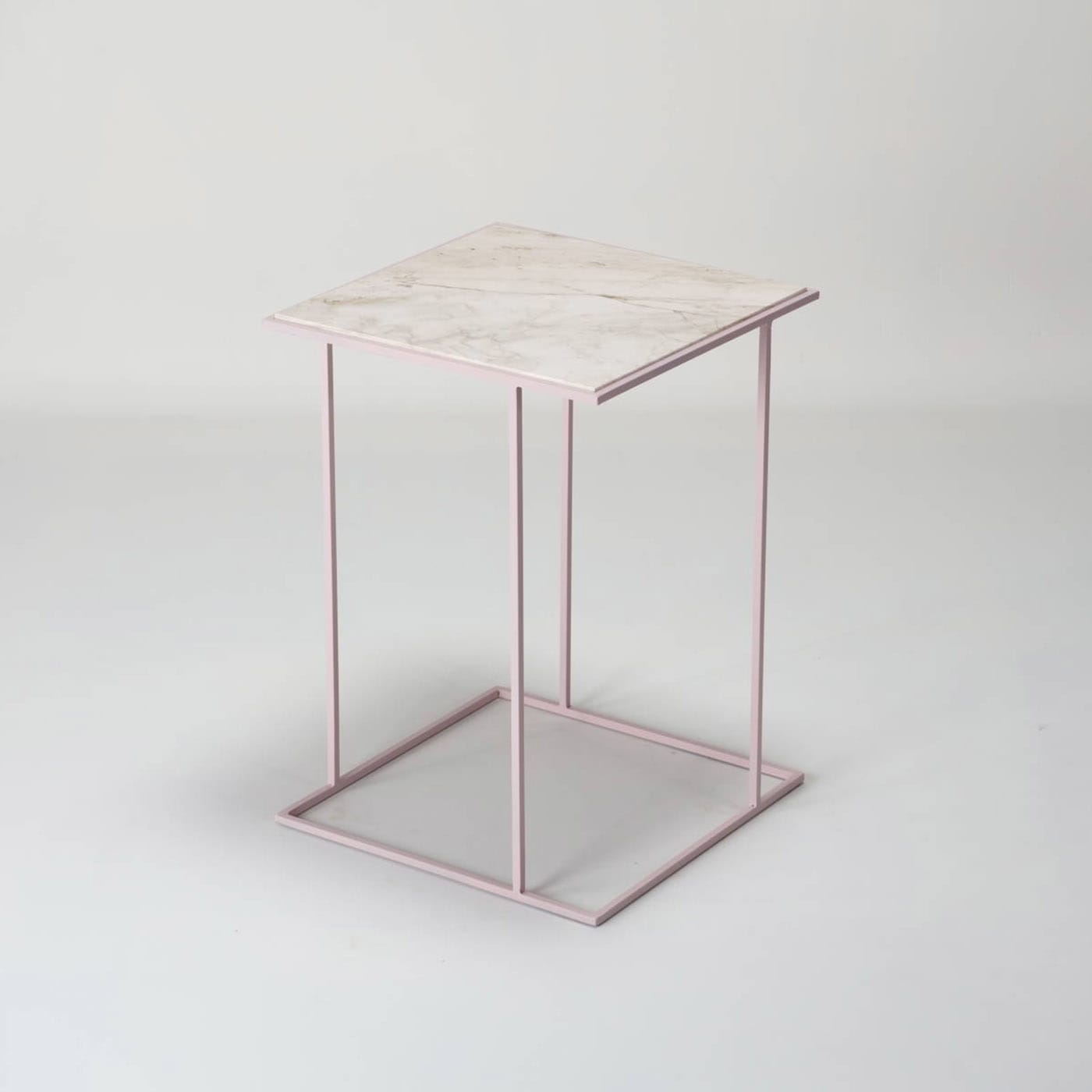 FramE Travertine Side Table - DF DesignLab