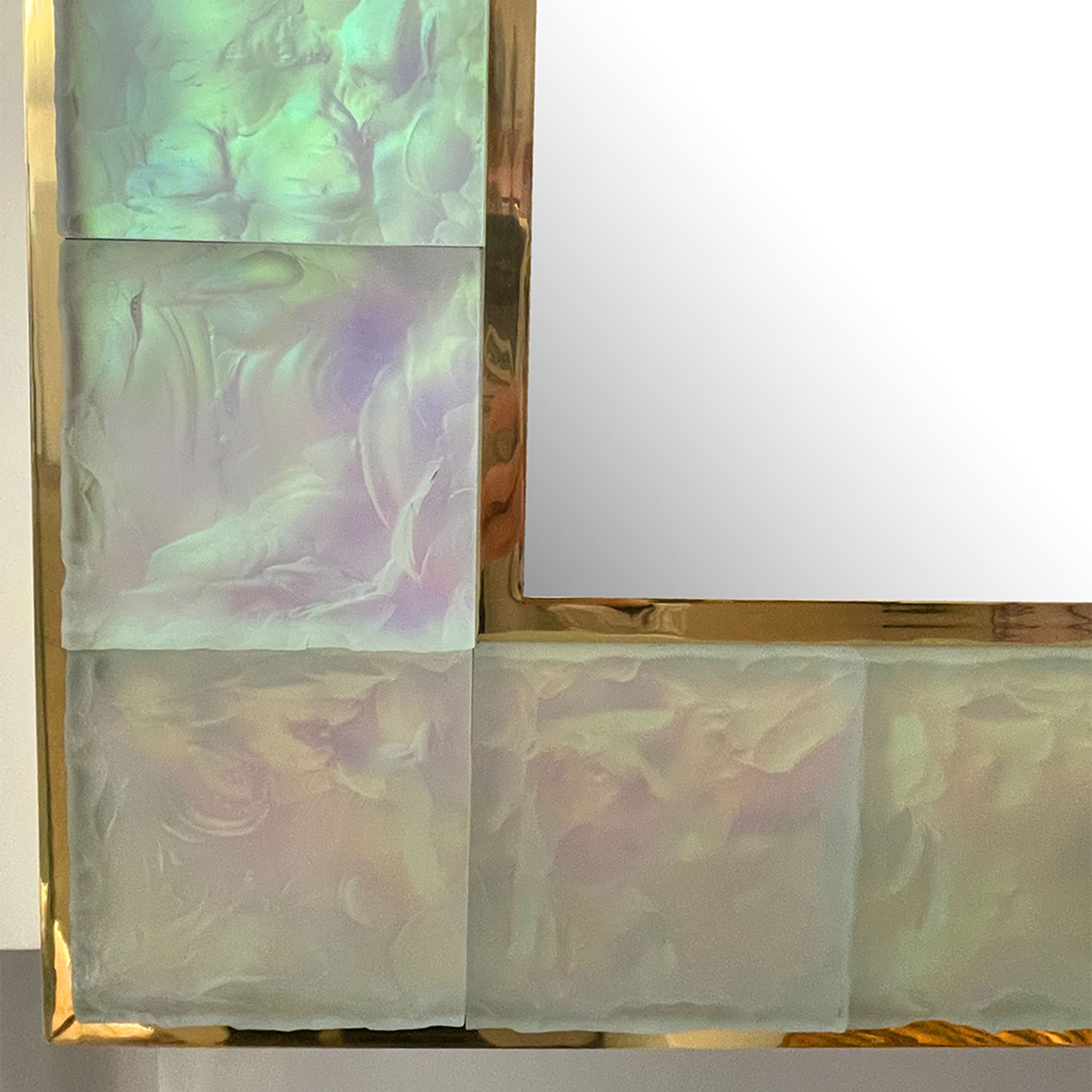 Specchio di cristallo iridescente Martelé fatto a mano - Vista alternativa 3