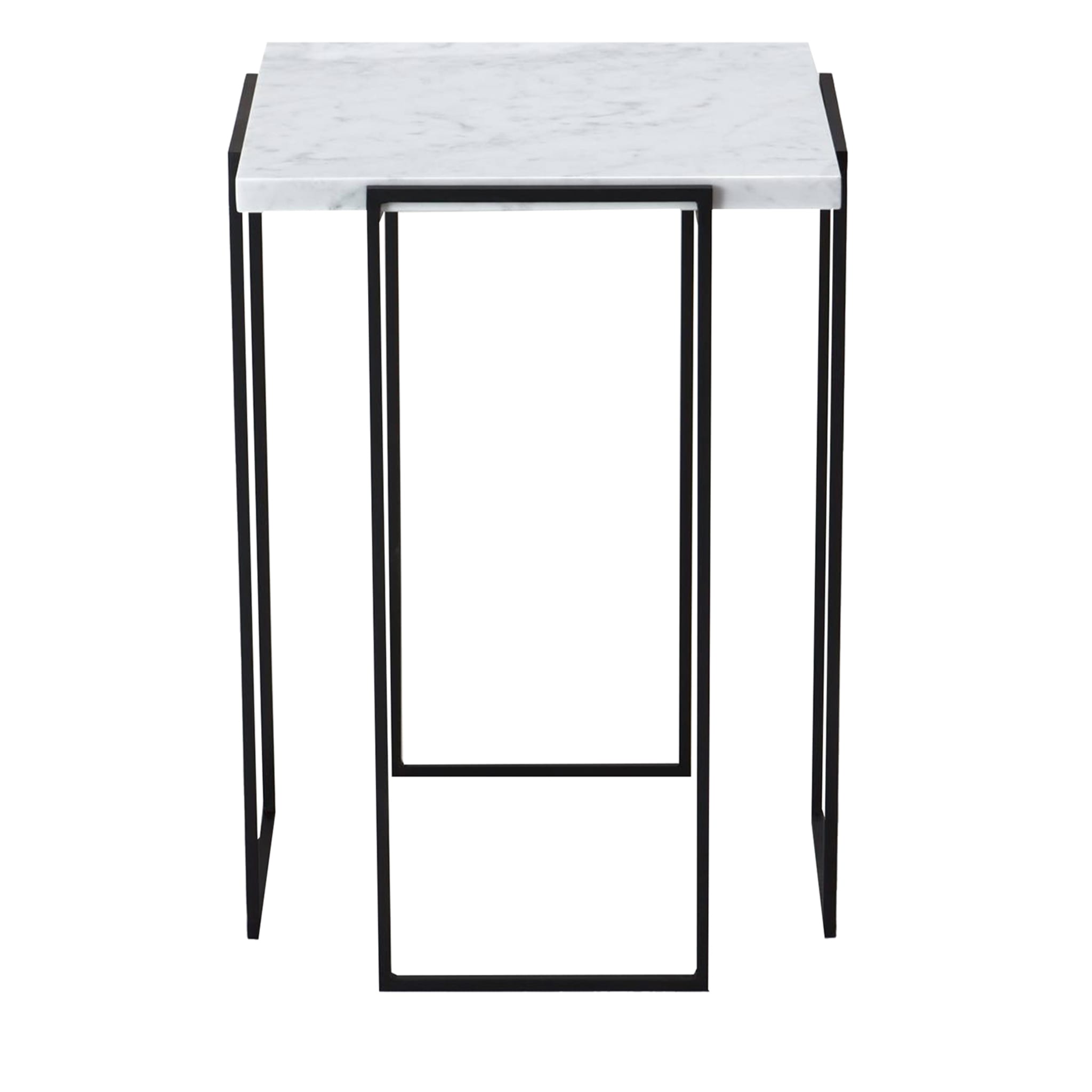 Kaus Black Carrara Marble Side Table - Main view