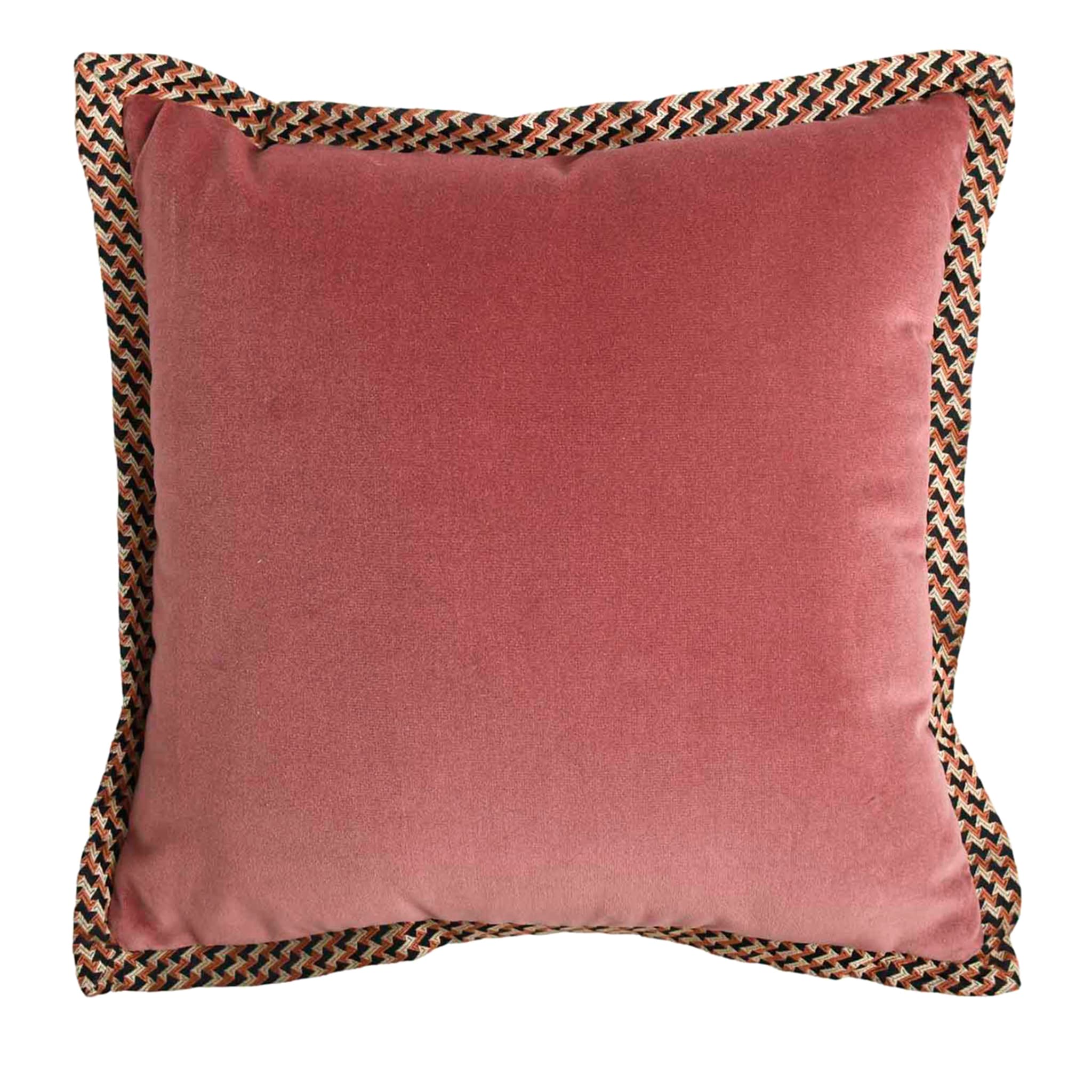 Carrè Flat Plain/Patterned Pink Square Cushion - Main view