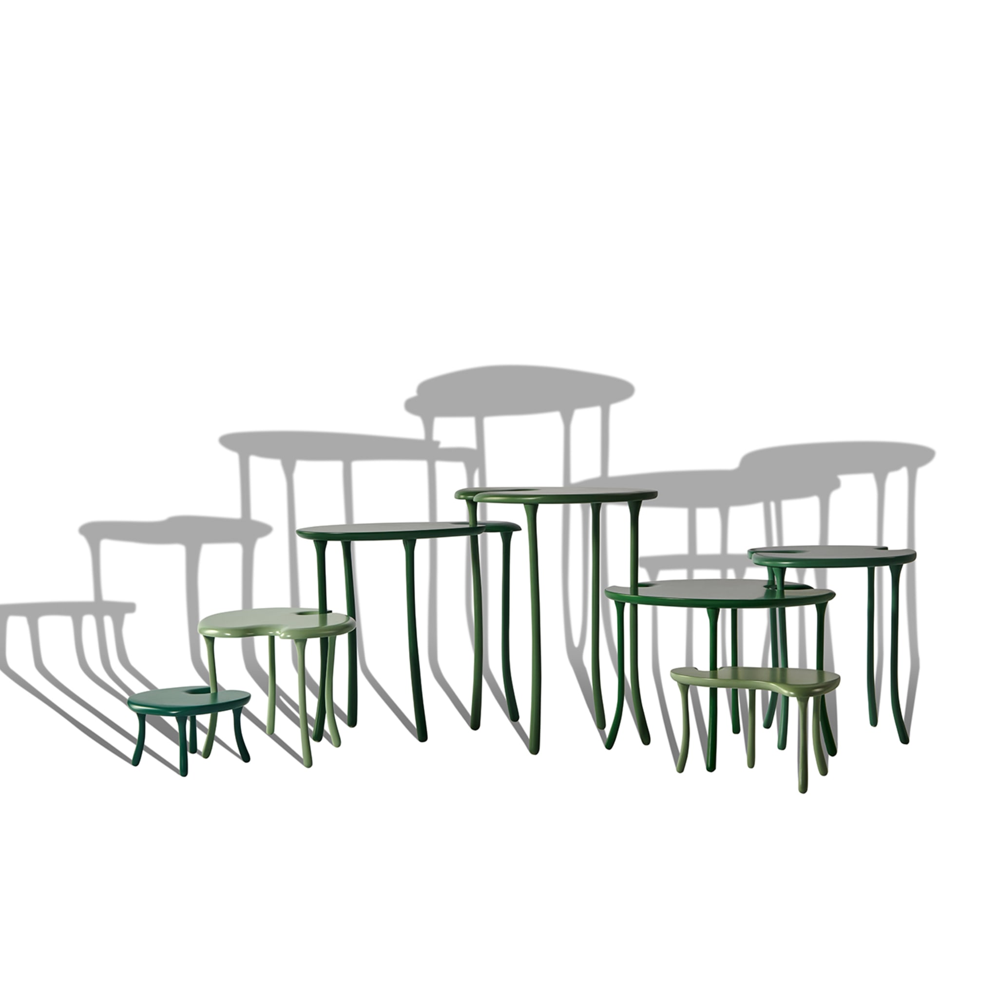 Tavo B Set di tavoli modulari verdi a 7 pezzi in edizione limitata di Giuliano-Fukuda - Vista alternativa 1