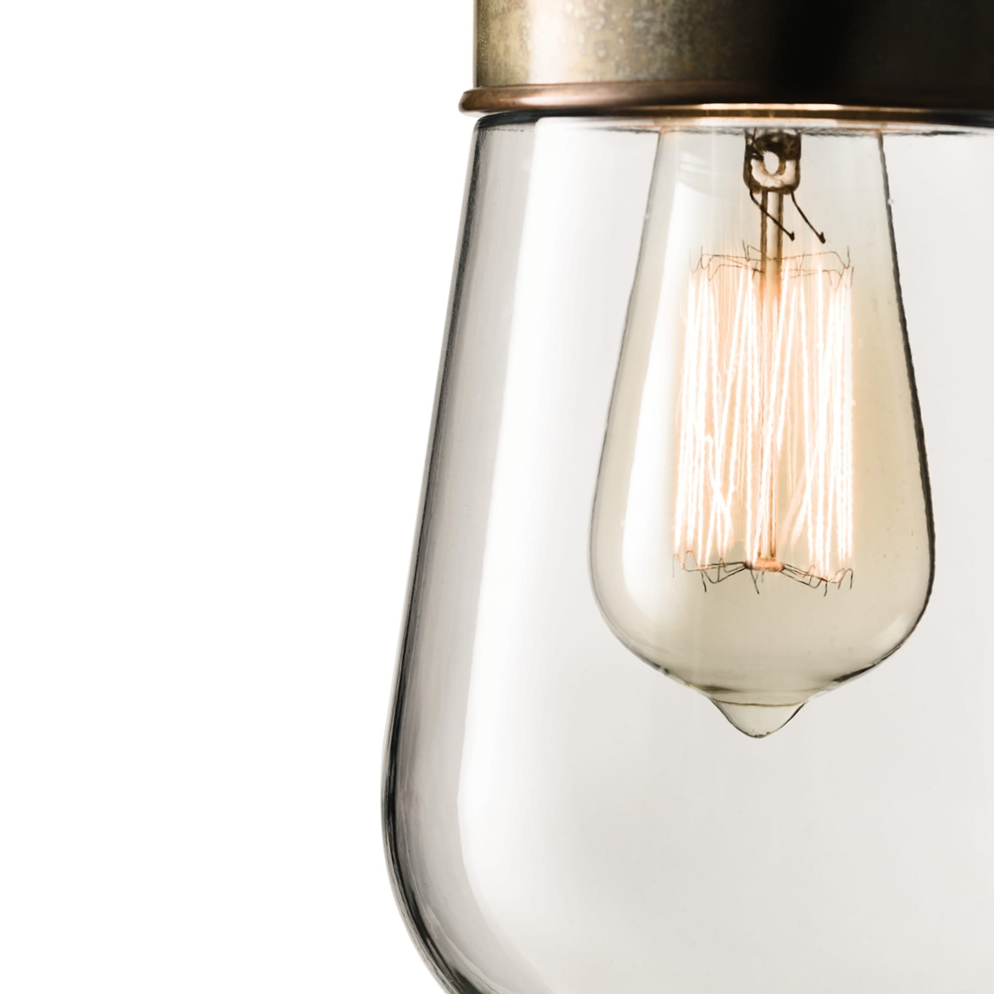 Drop S Brass & Iron & Transparent Glass Pendant Lamp #2 - Alternative view 1