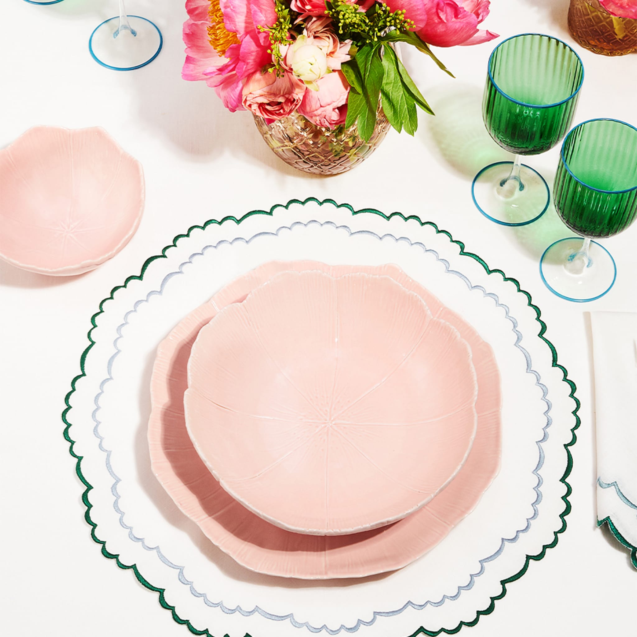 Cherry Blossom Set of 2 Pink Fine Ceramic Soup Plates  - Alternative view 2