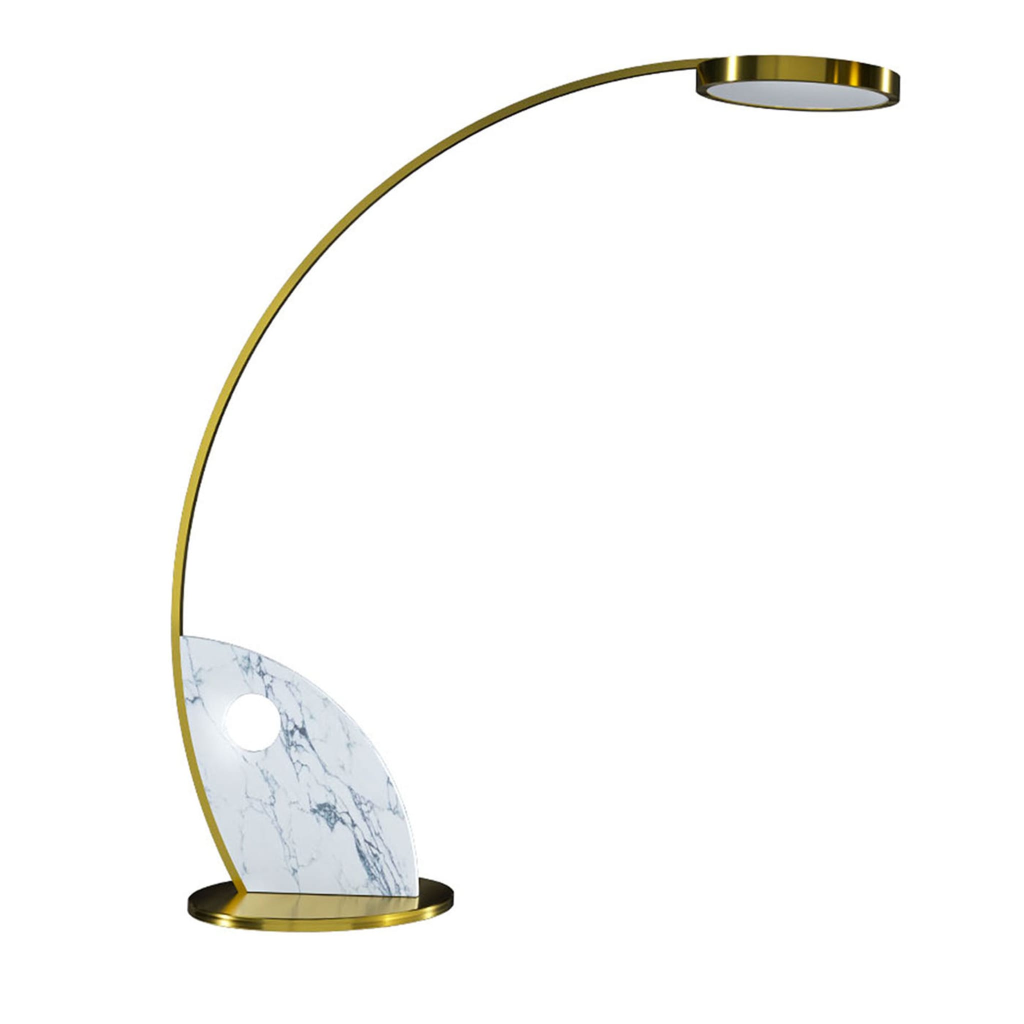 Phoebus Curved Golden Floor Lamp - Main view