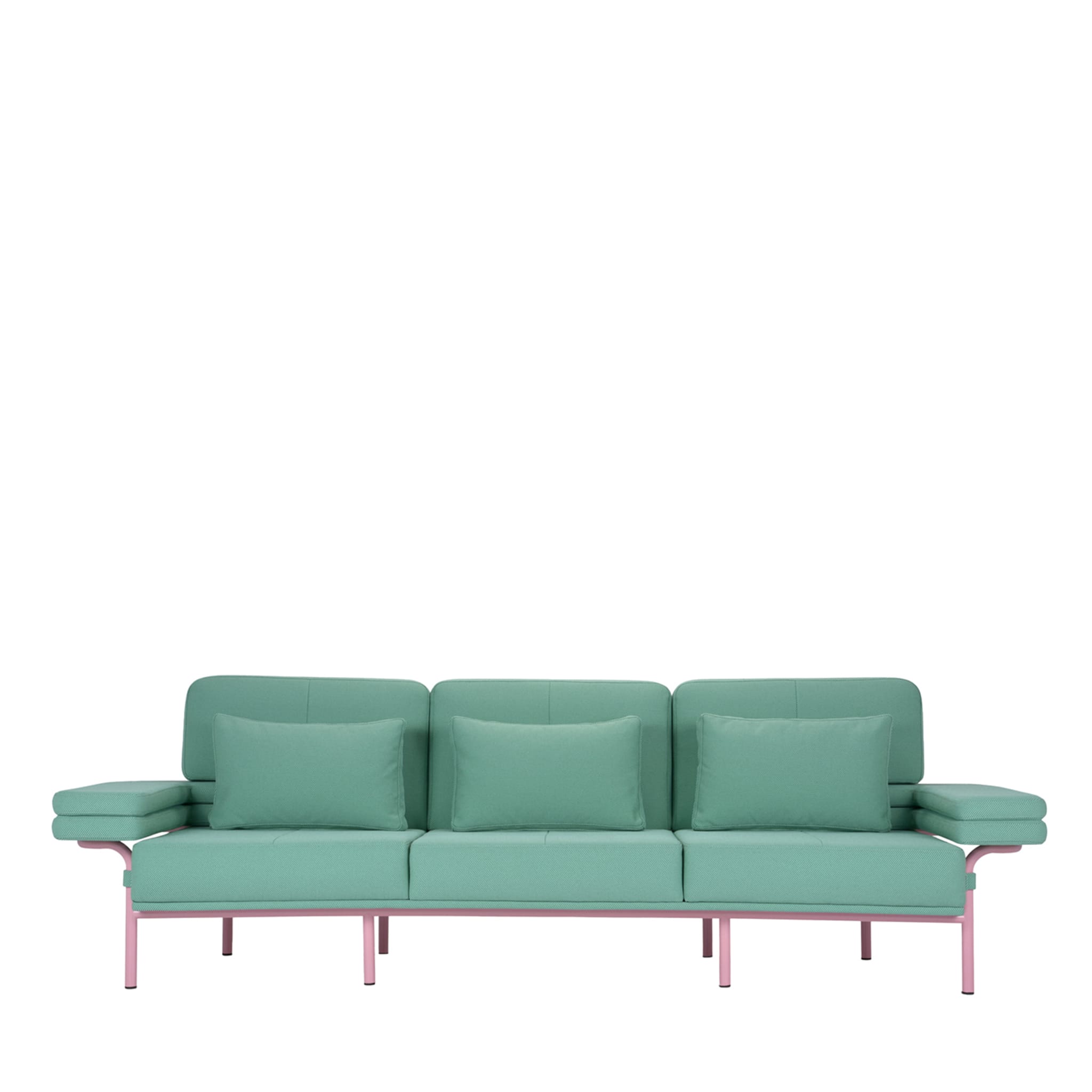 Leo 3-Seater Green & Pink Sofa by Daria Zinovatnaya - Main view