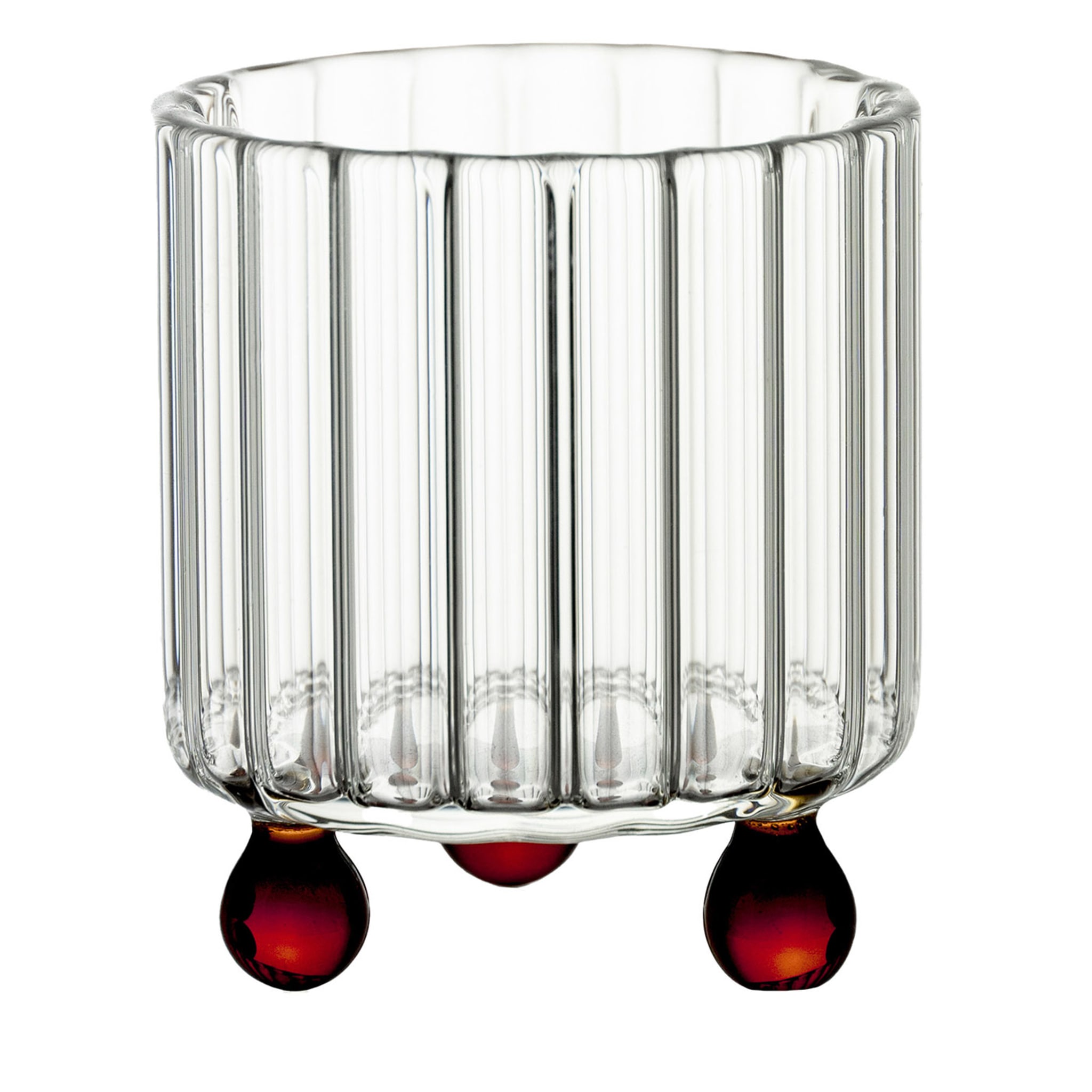 High Spirits Red Amber Lowball Glass - Main view