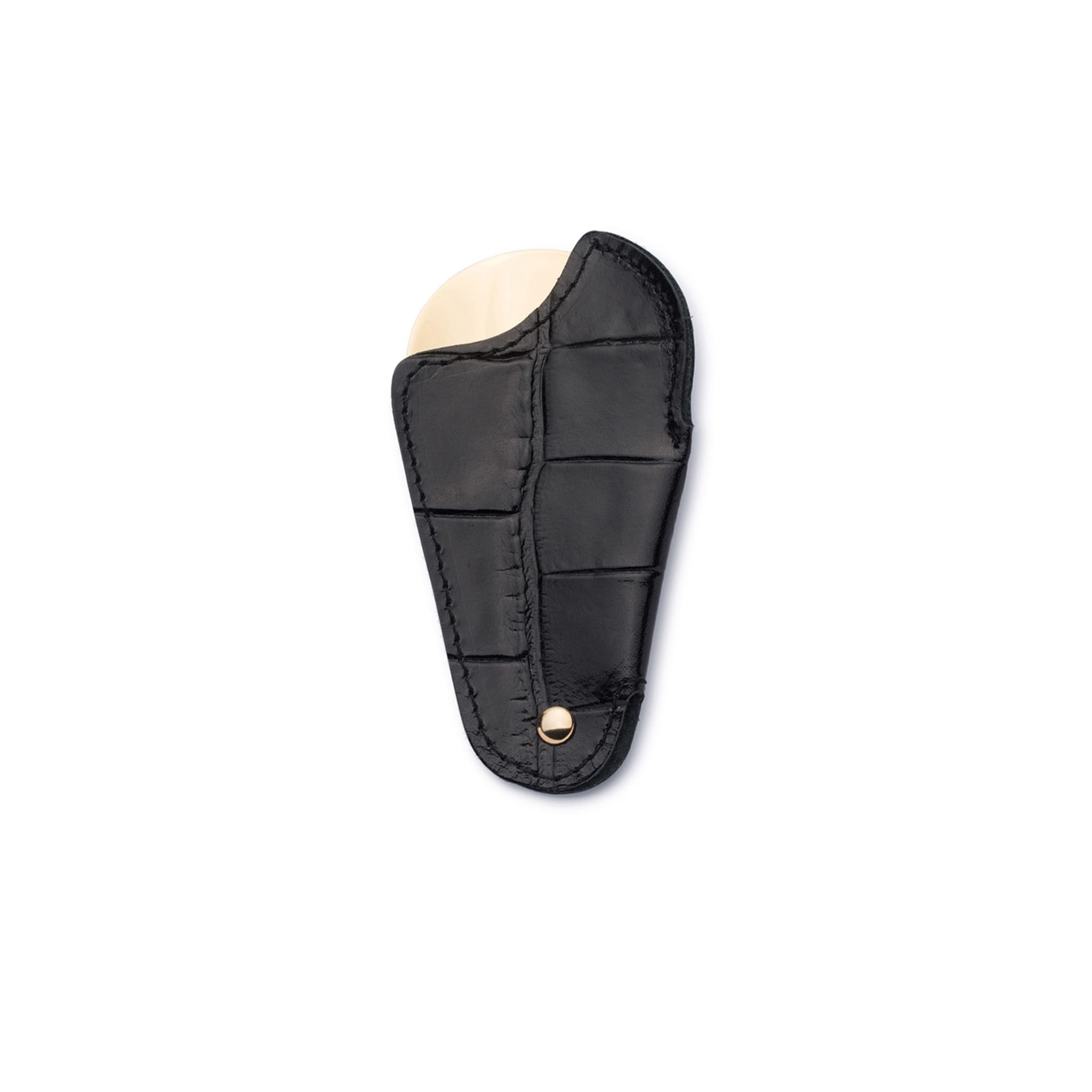 Black & Gold Mock-Croc Leather Travel Shoe Horn - Alternative view 1