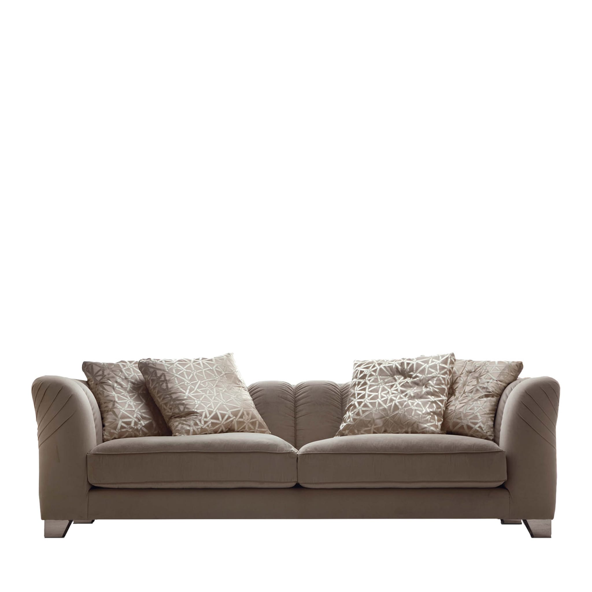 3-Seat Beige fabric Sofa - Main view
