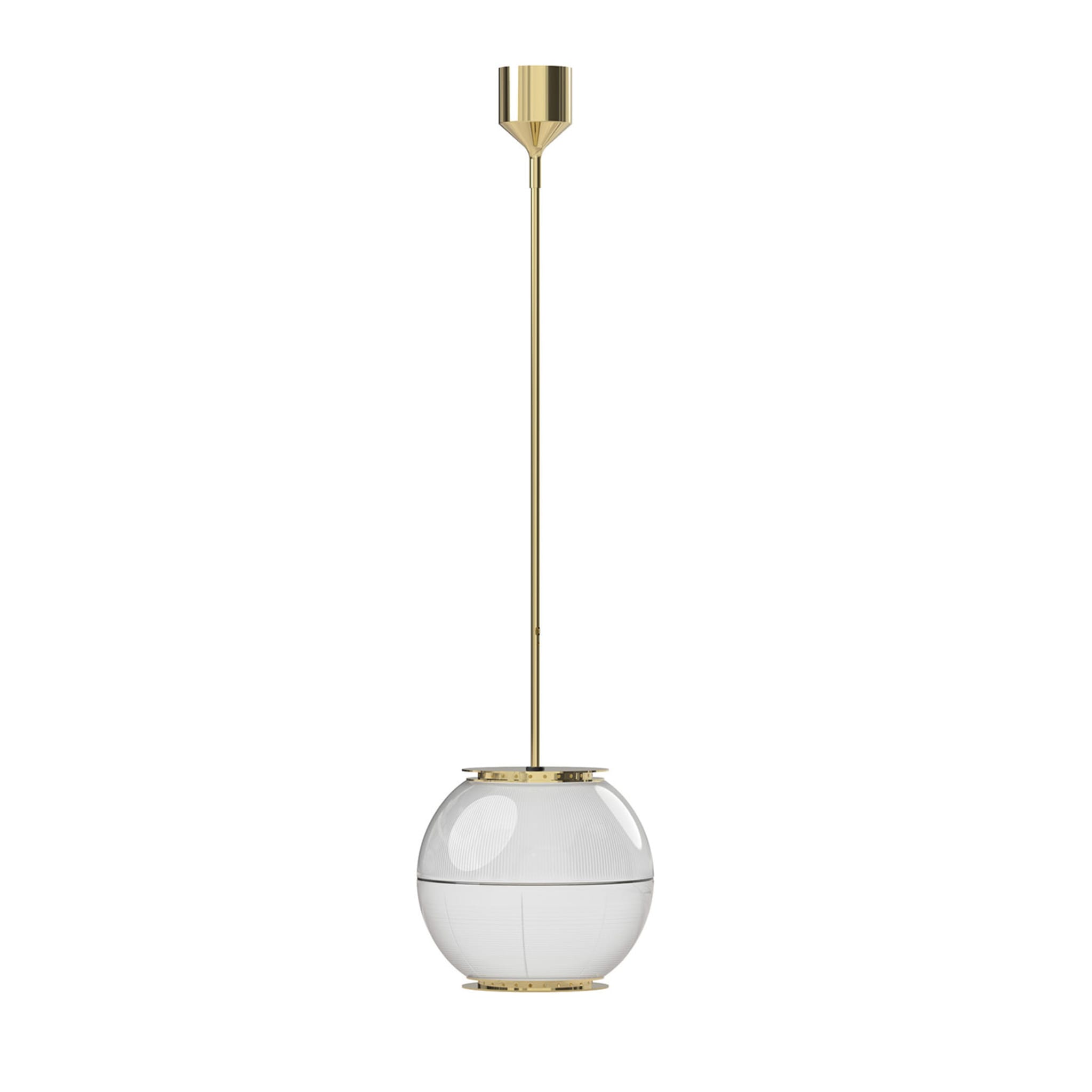 Doppio Vetro Brass Pendant Lamp by Ignazio Gardella - Main view