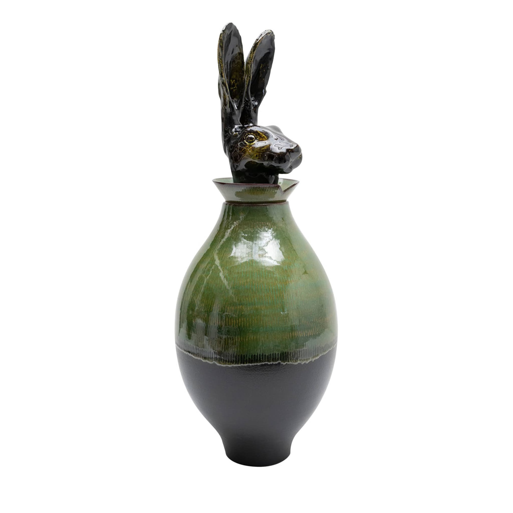Canopo Lepre Vase XL noir et vert - Vue principale