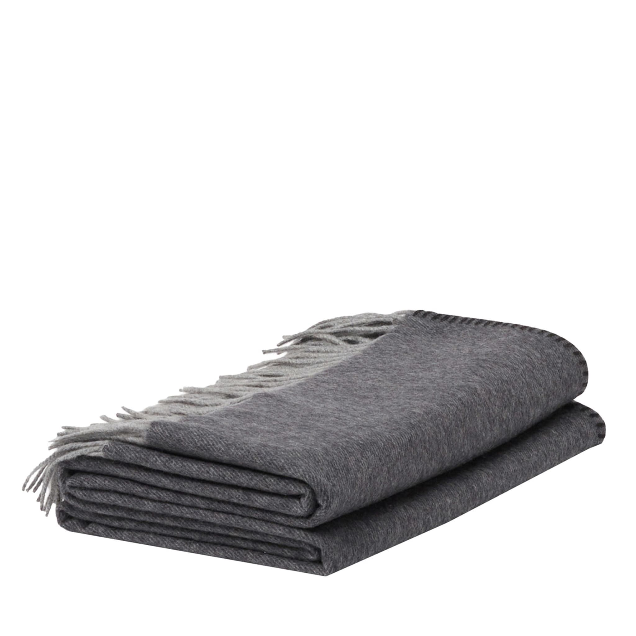 Melrose Fringed Gray Small Blanket - Main view