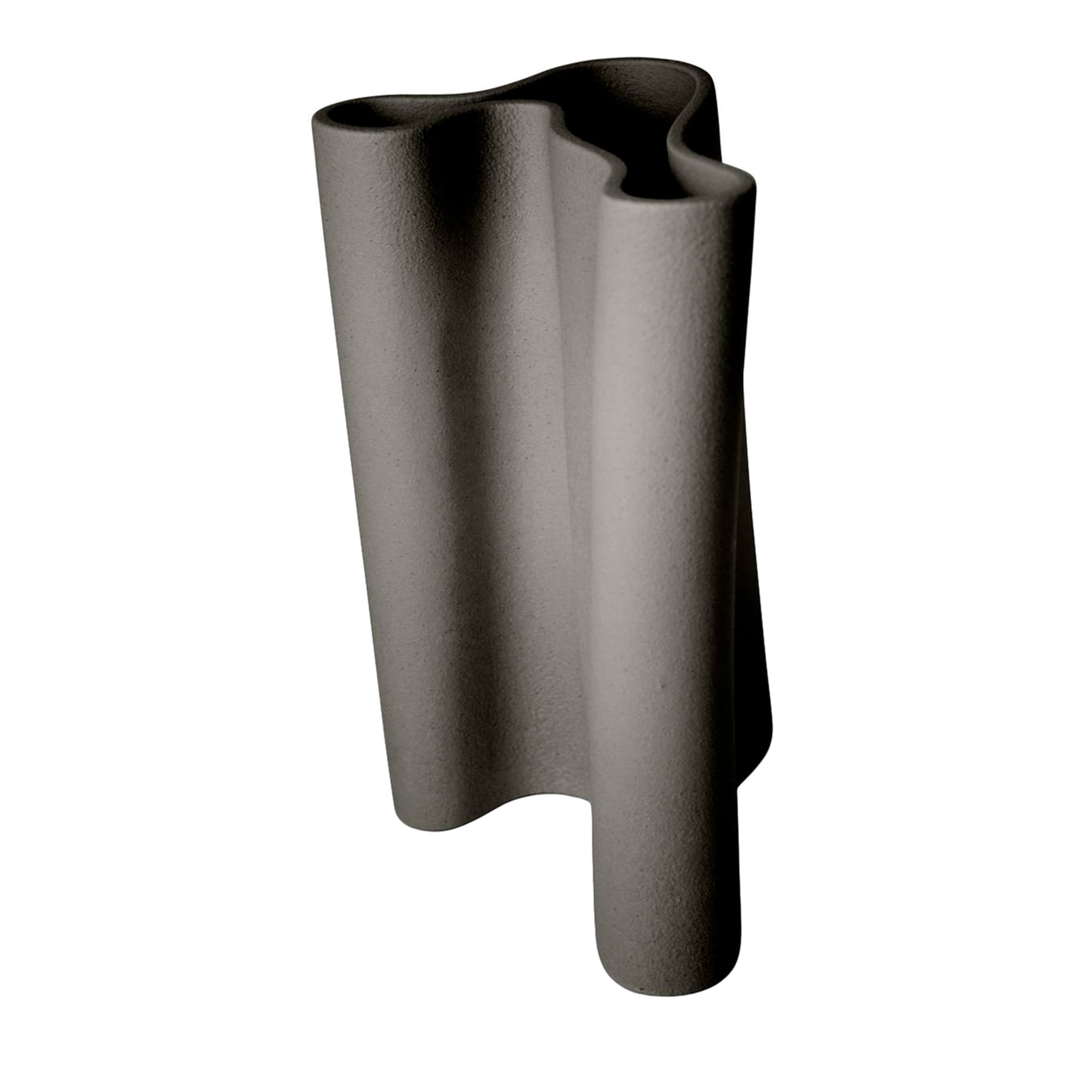 Curved Dark Gray Vase by Flavio Cavalli - Main view