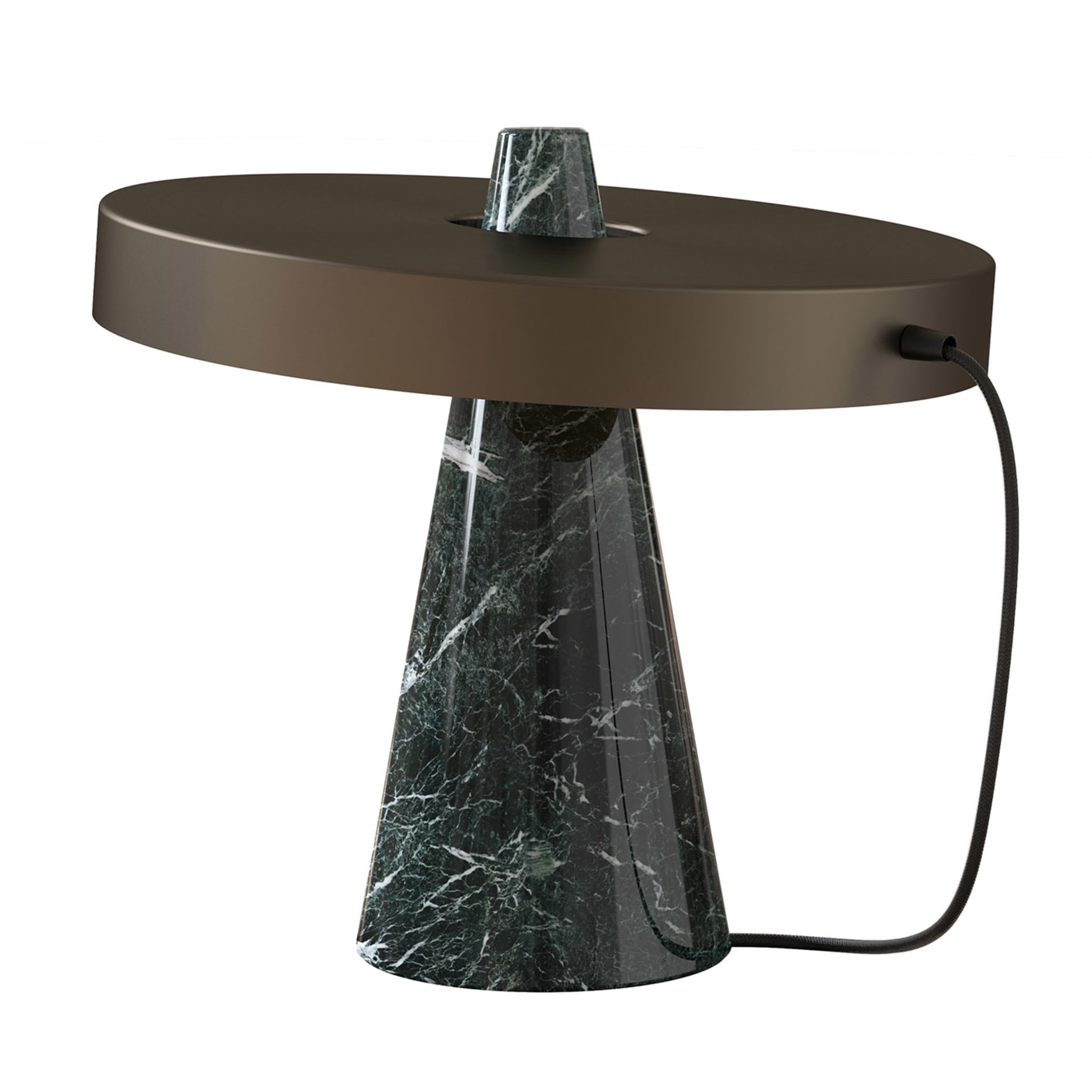ED039 Lampe de table en pierre verte et bronze - Vue principale