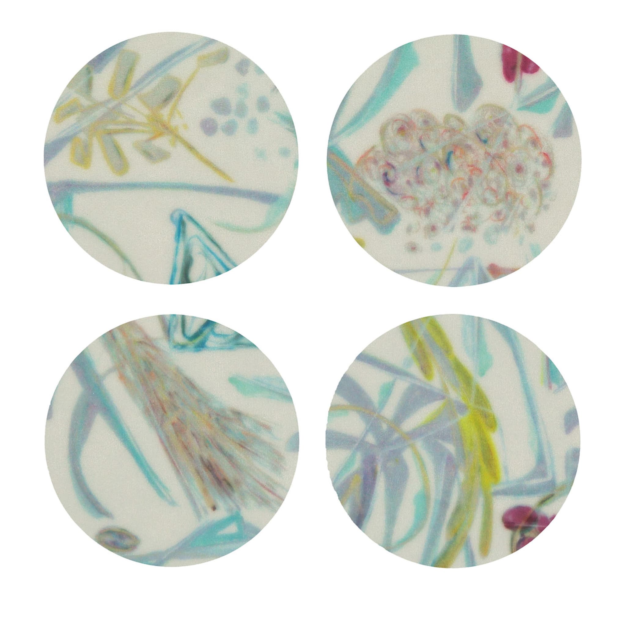 Panarea Set of 8 Patterned Polychrome Multicolor Coasters  - Main view