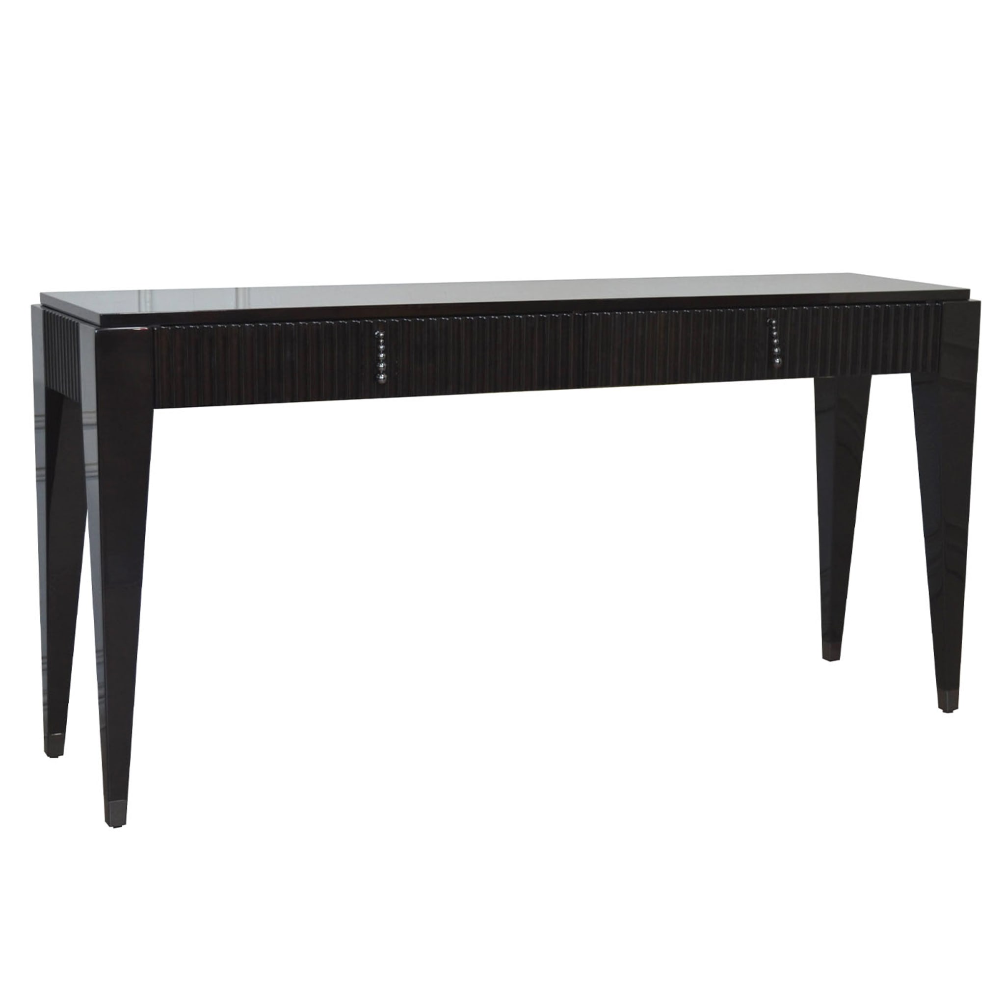  ‘Klab D’ Contemporary Ebony High-Gloss Writing Desk with Leather Top - Alternative view 1