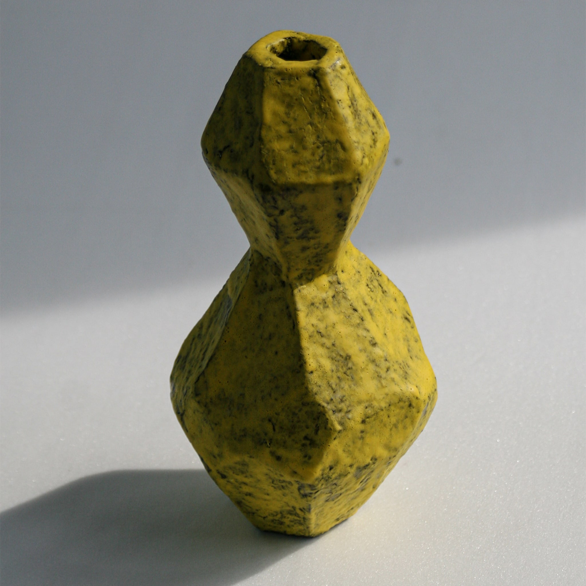 Geometric-Style Asymmetrical Yellow Vase - Alternative view 3