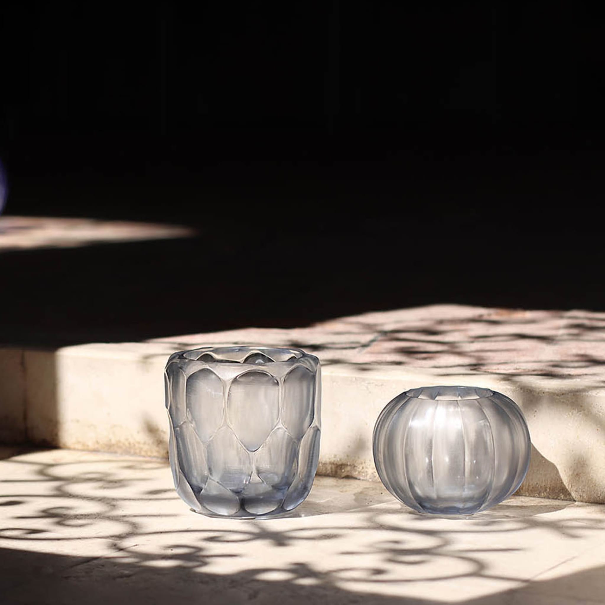 Rullo Acciaio Gray Glass Vase - Alternative view 1