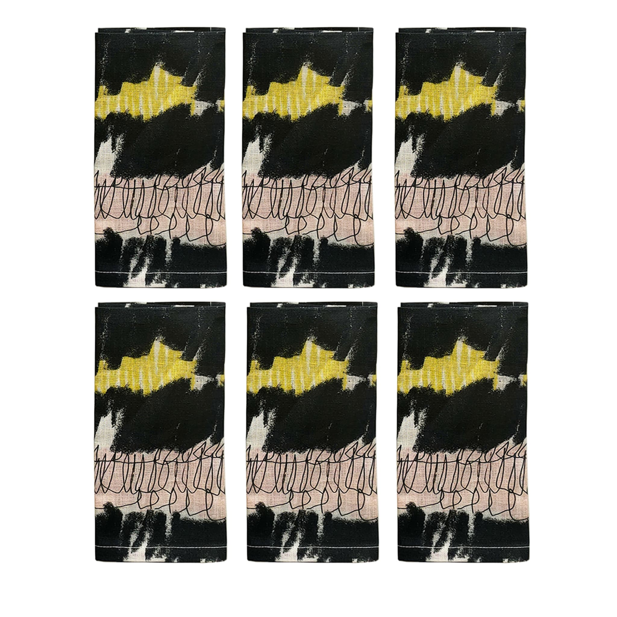 Abstract Set of 6 Polychrome Napkins - Vue principale
