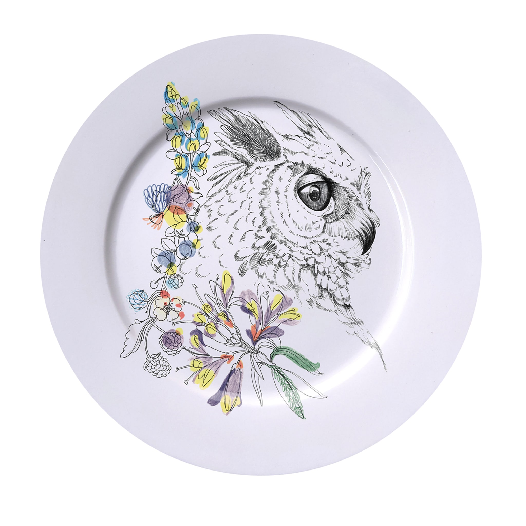 An Ode To The Woods Great Horned Owl Dinner Plate - Main view