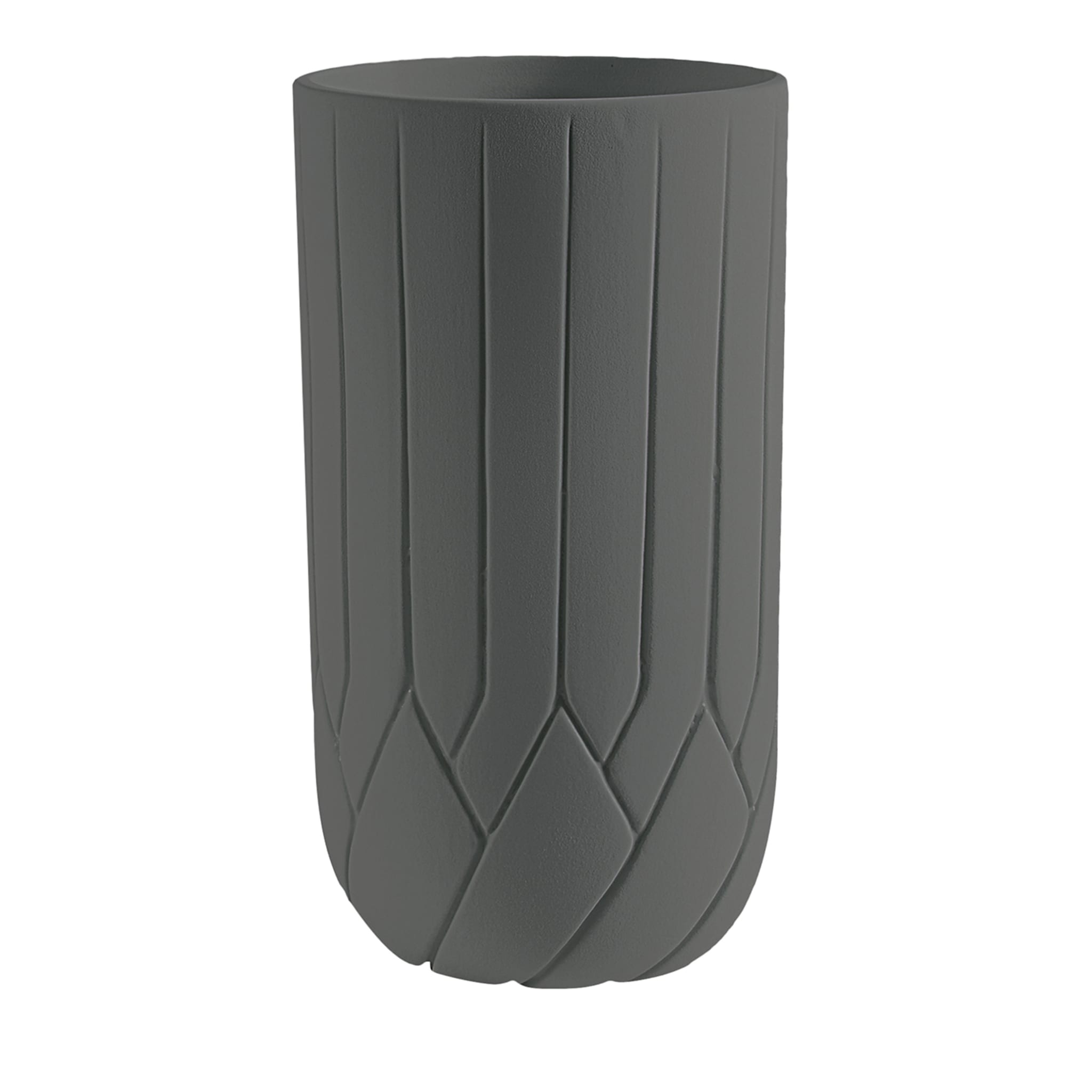 Frattali Tall Anthracite Vase by Faberhama - Main view