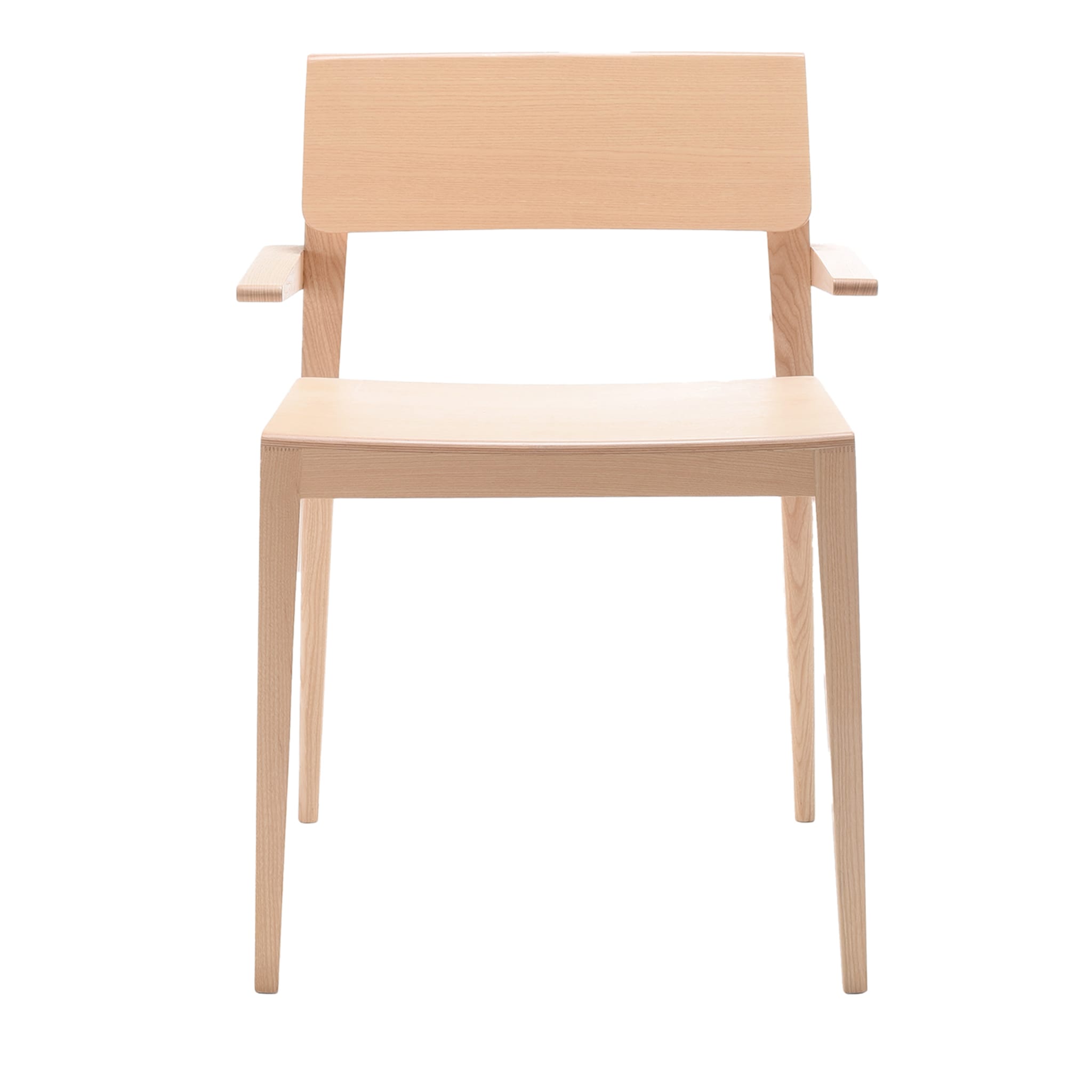 Derby Natural Ash Chair With Armrests by Roberto Romanello - Main view