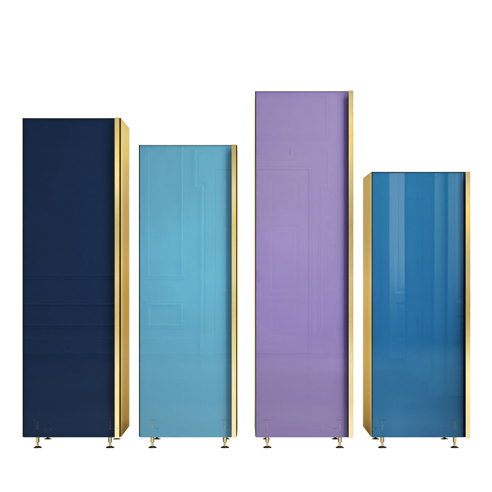 Column 01 Set of 4 Blue Cupboards - Main view