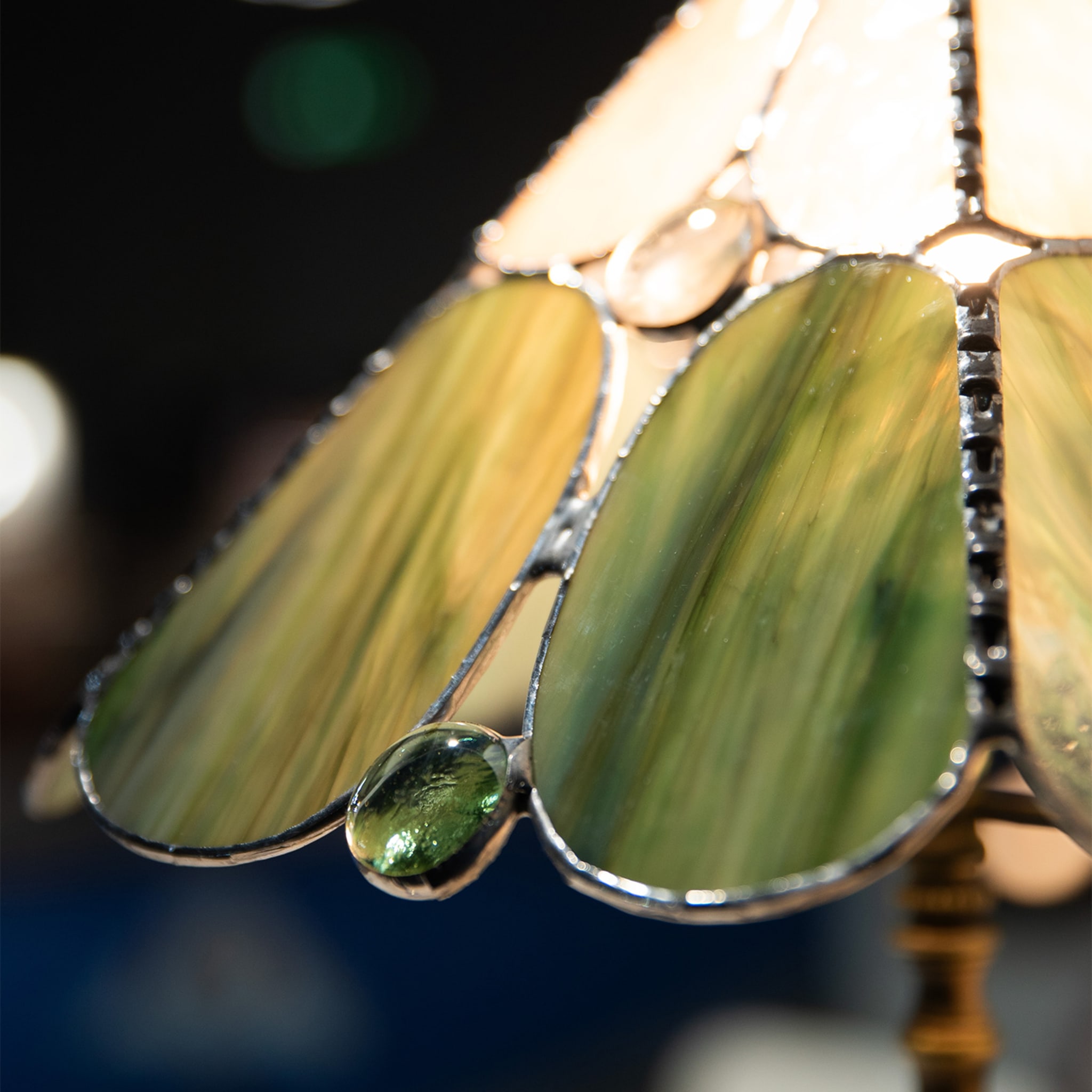 Tiffany Preziosa Lampe de table en verre vert et blanc - Vue alternative 1