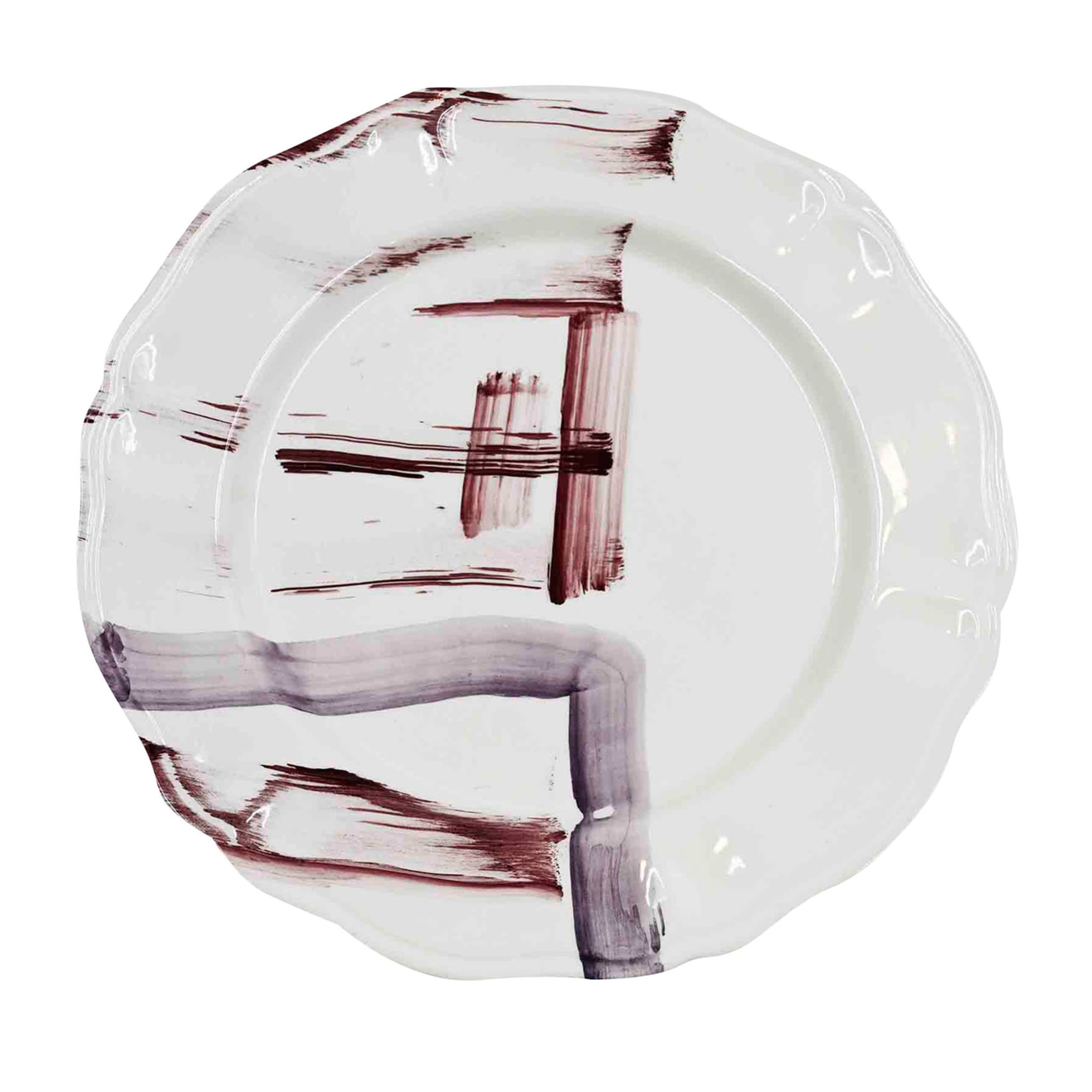 Plump & Purple Brushstrokes White Charger Plate - Main view
