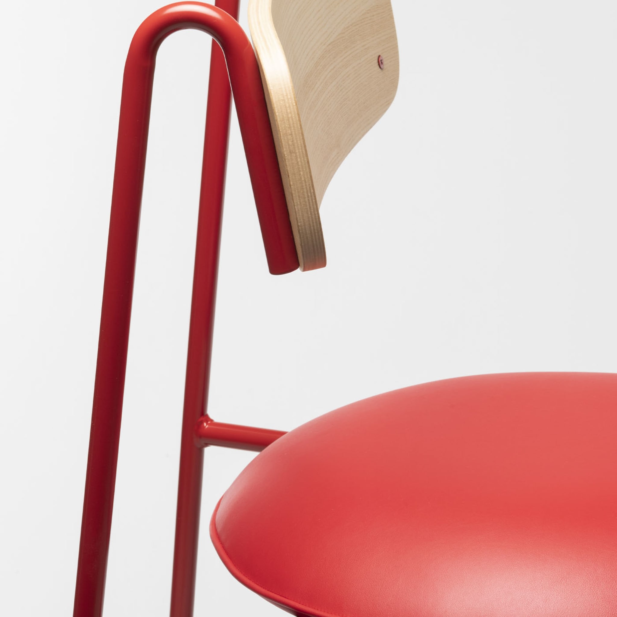 Lena Sg-75 Red And Natural Ash Bar Stool By Designerd - Alternative view 2