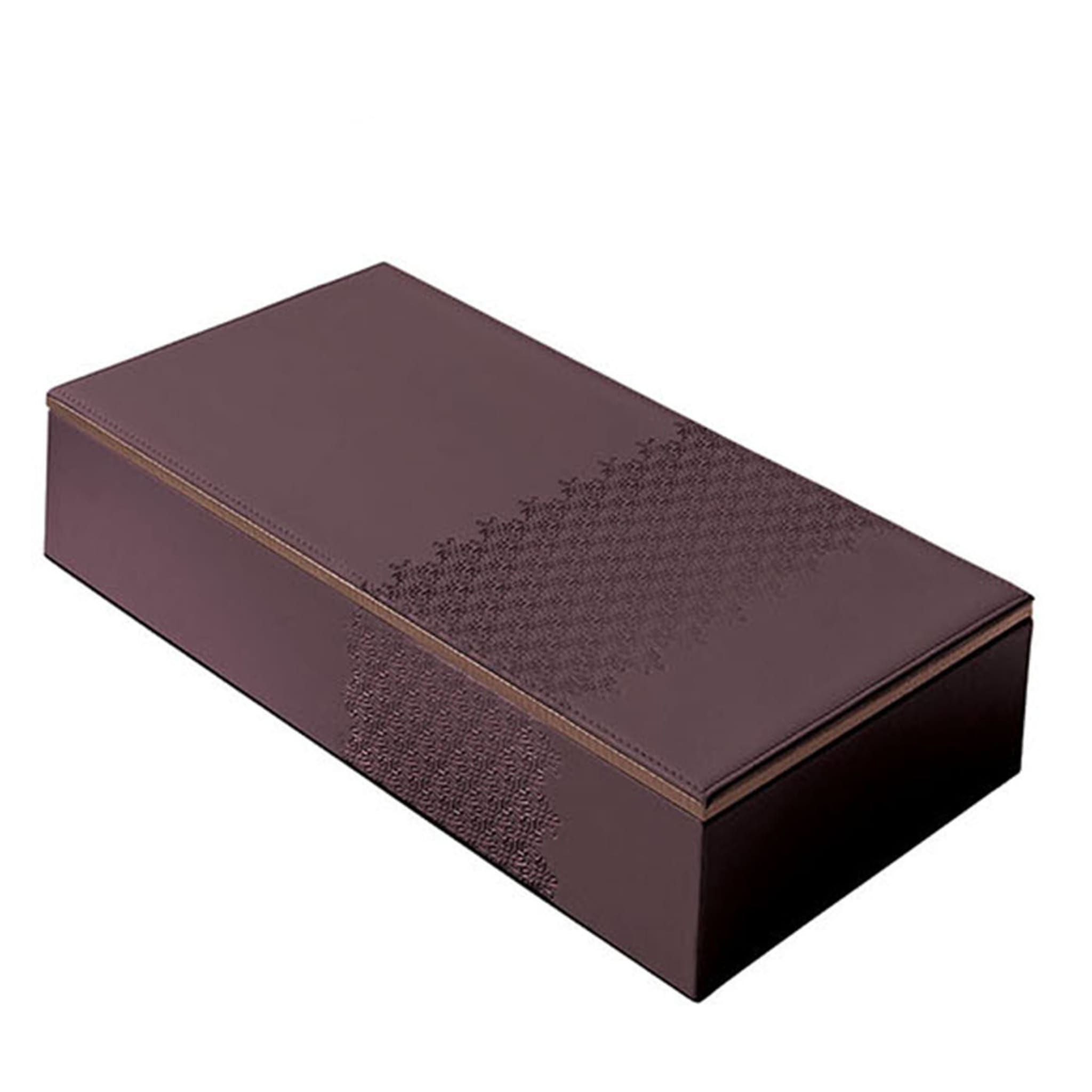 Burgundy Leather-Covered Box - Main view
