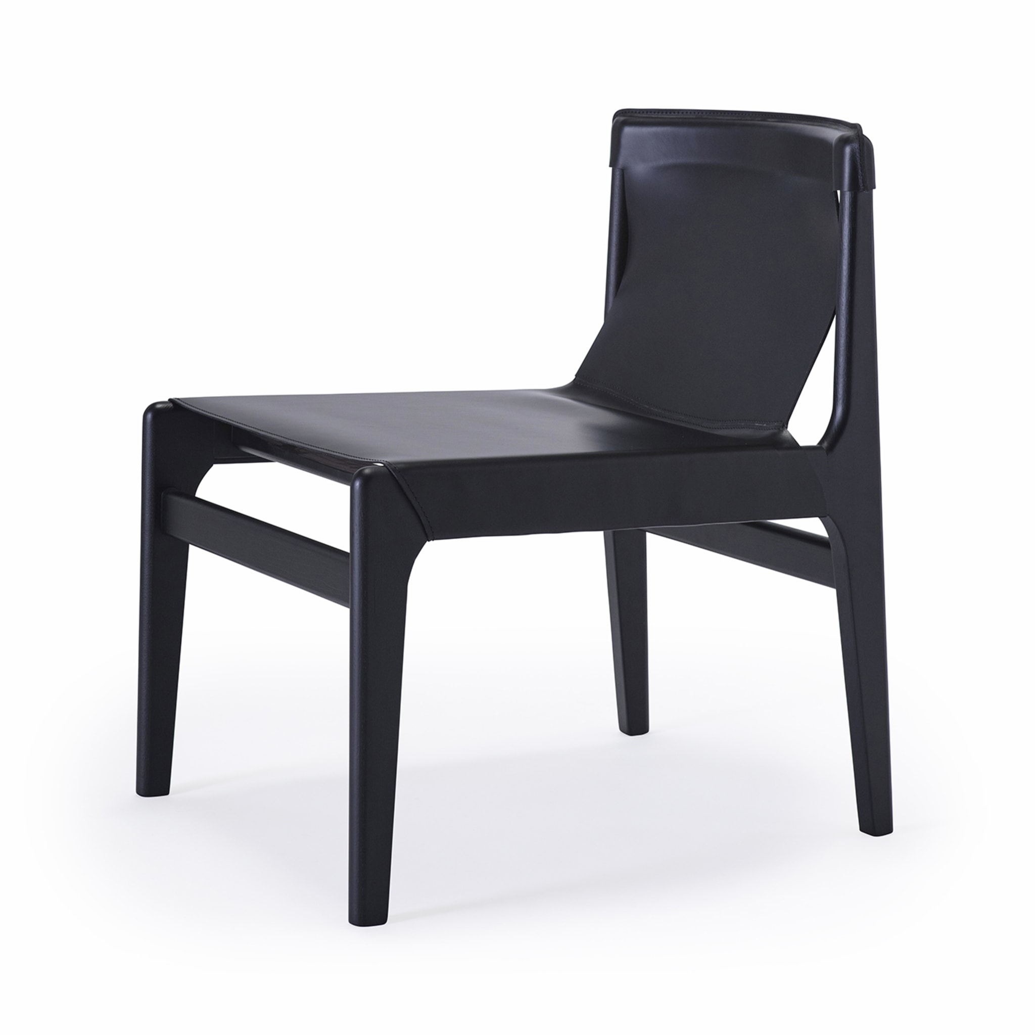 Burano Black Leather Lounge Chair by Balutto Associati - Alternative view 3