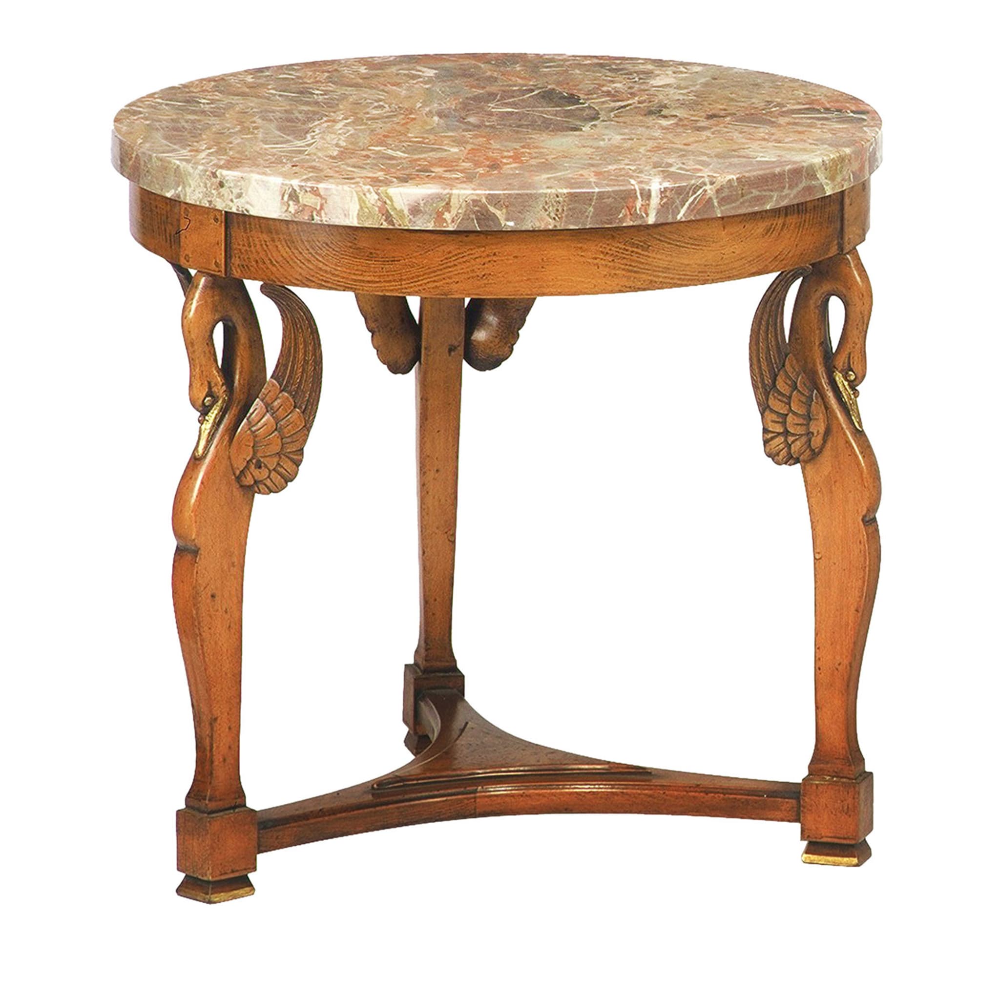 French Empire-Style Round Accent Table with Macchiavecchia Top - Main view