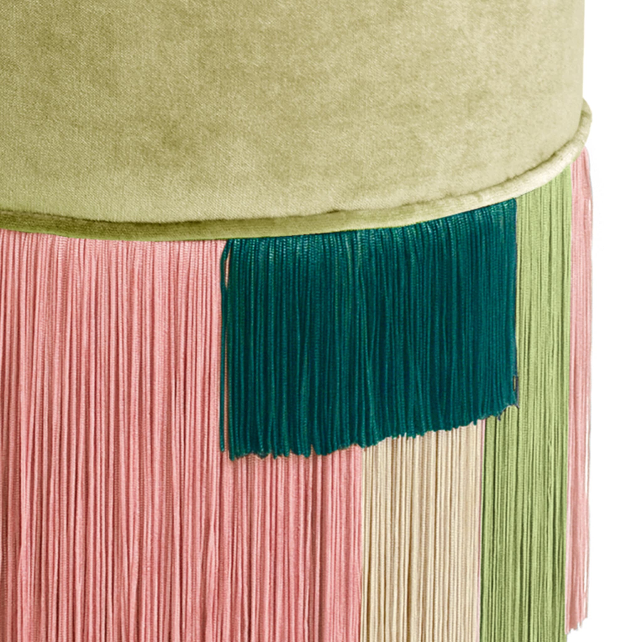 Green Couture Geometric Stripe Pouf - Alternative view 1