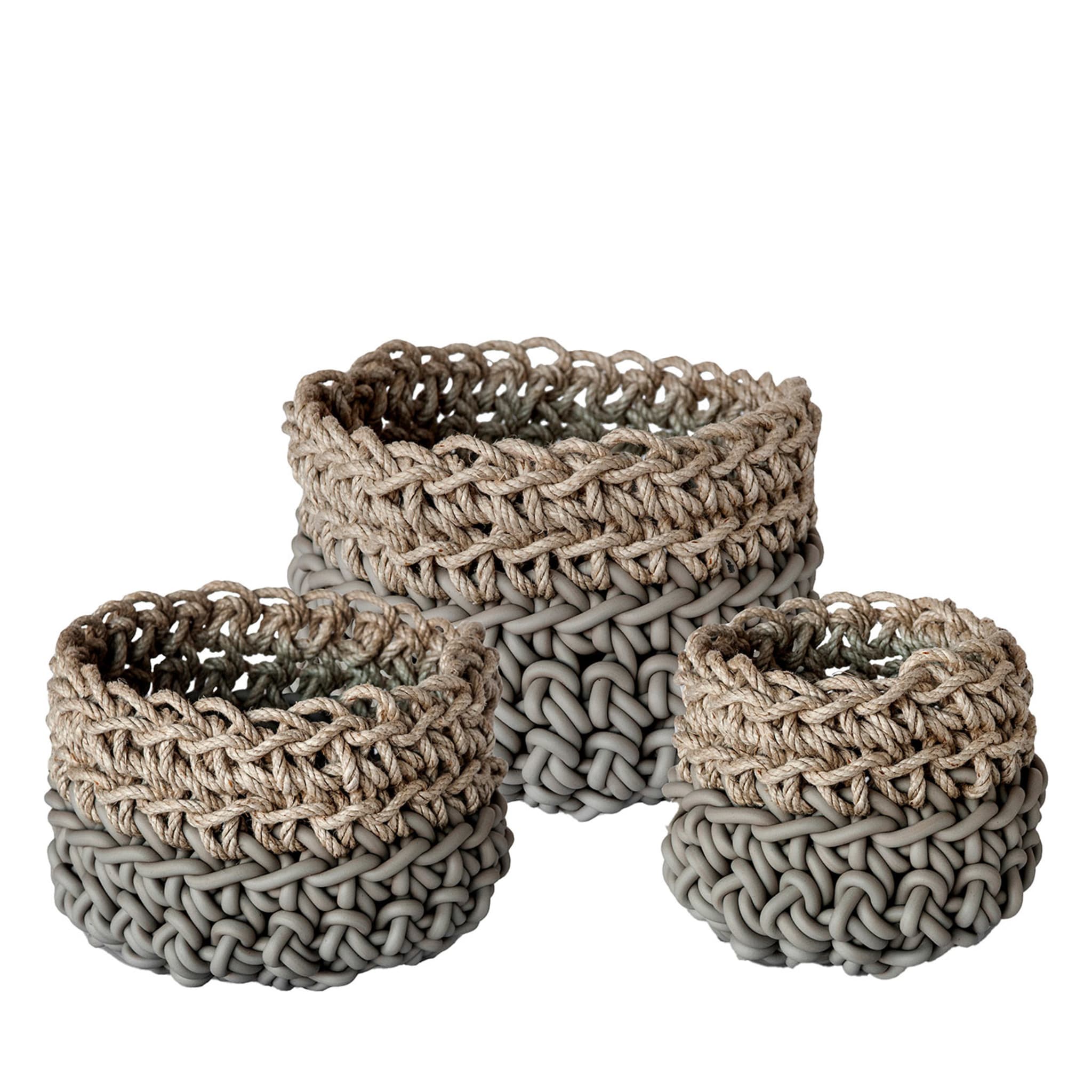 Canapa Set of 3 Gray Baskets by Rosanna Contadini - Main view