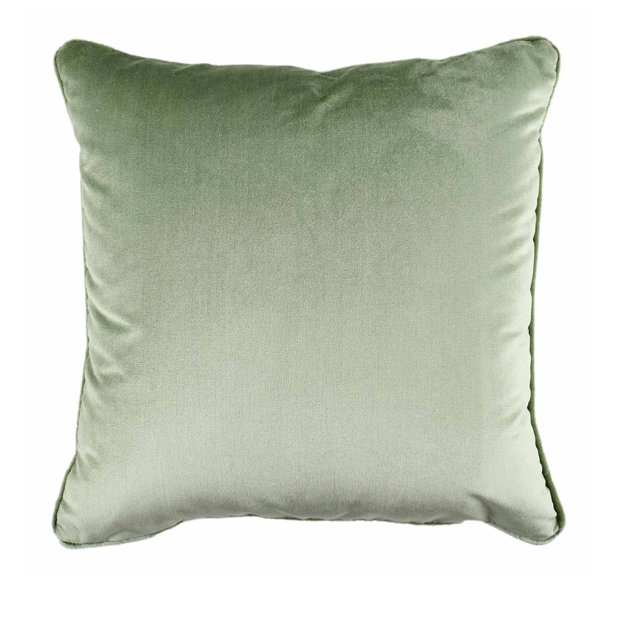 Sage Green Silk Velvet Carrè Cushion - Main view