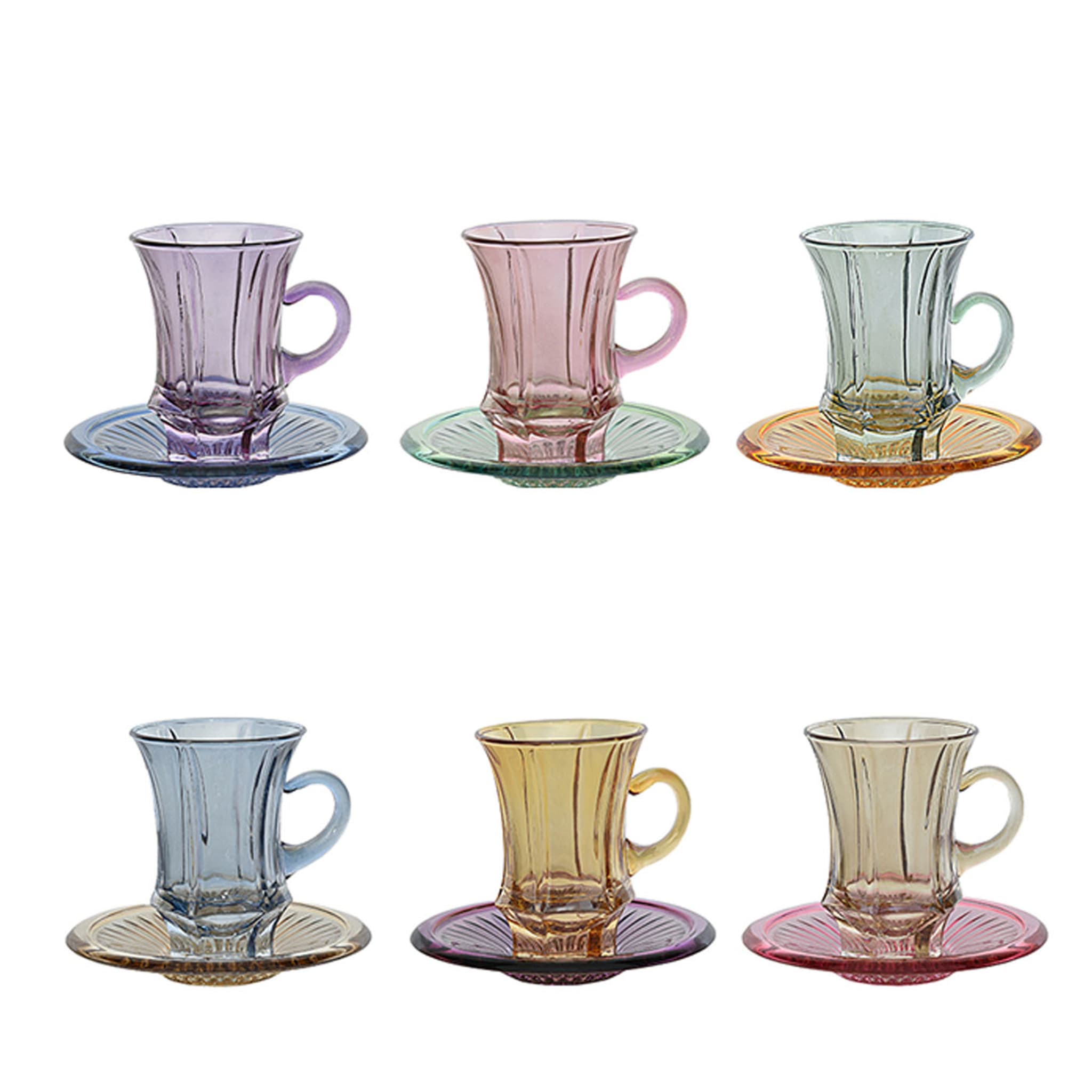 Ada 11 Set of Six Espresso Cups with Saucers - Main view