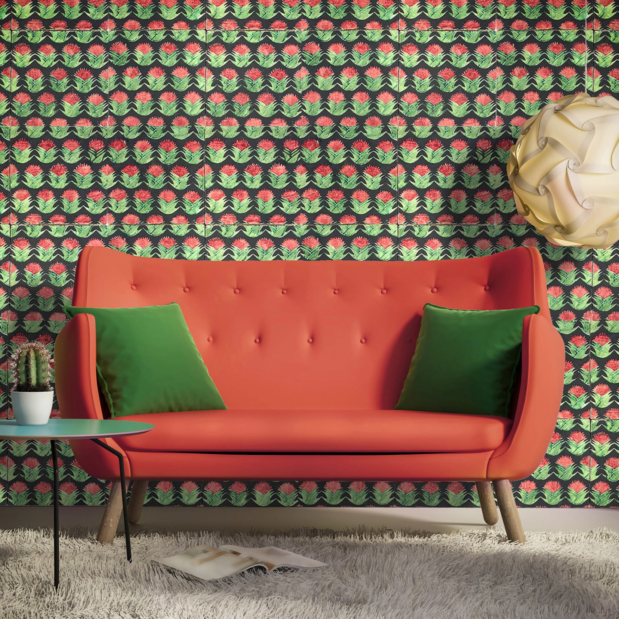Kimeya Cardo Green Set of 4 Tiles by Vincenzo Messina - Alternative view 1