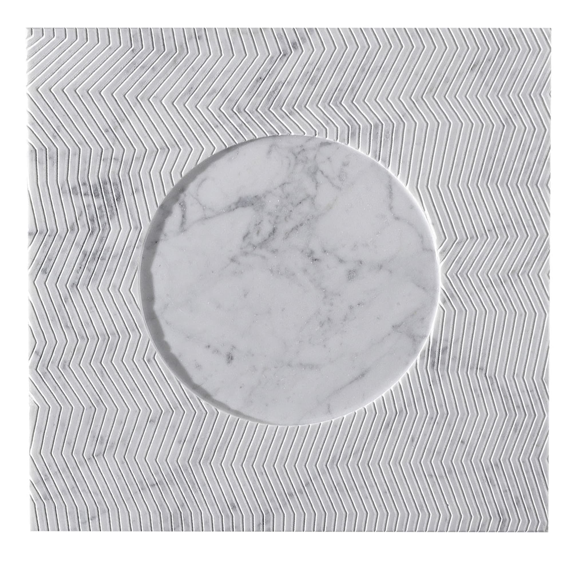 Firenze White Carrara Marble Q Plate - Main view
