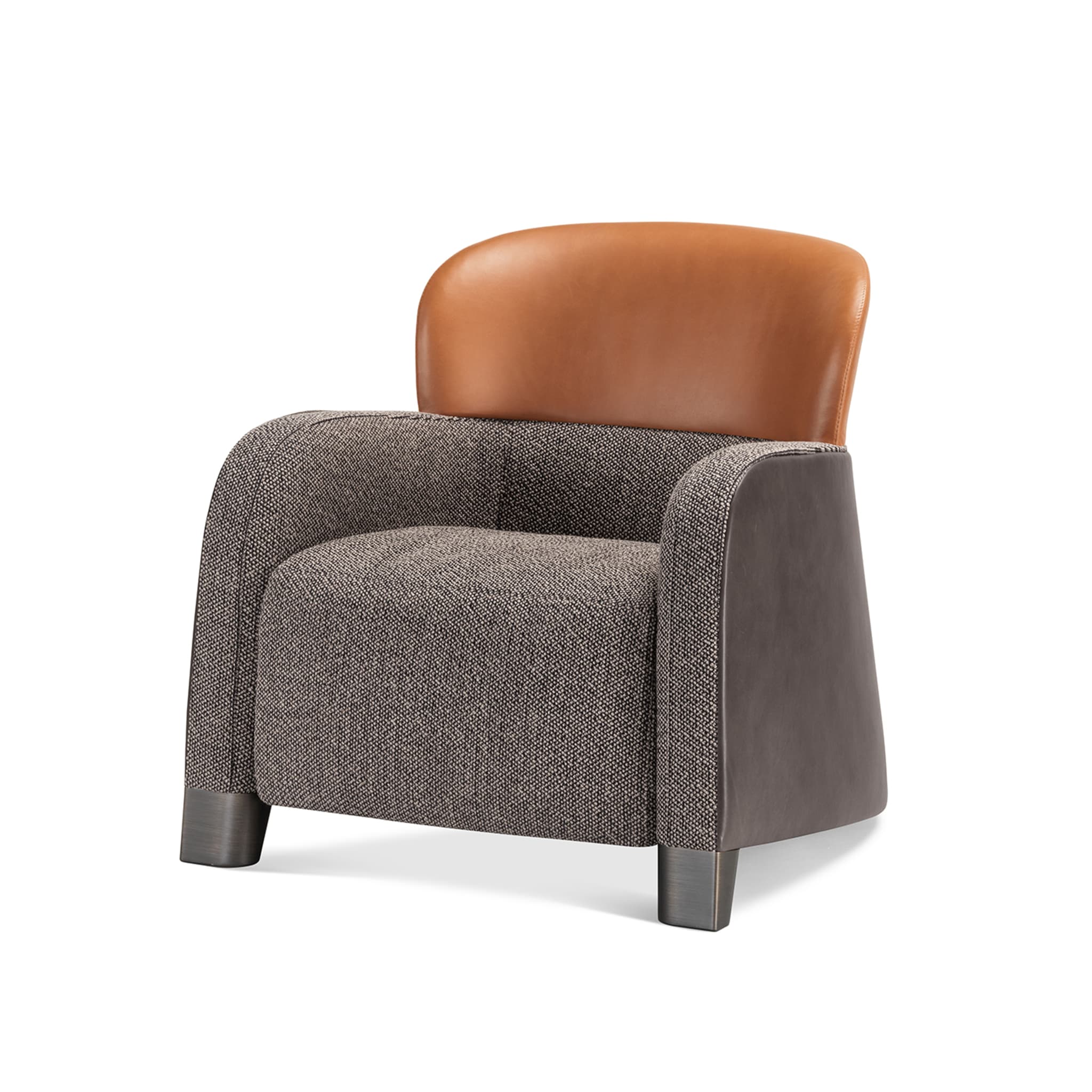 Bucket Brown/Gray Armchair with Low Headrest - Alternative view 1