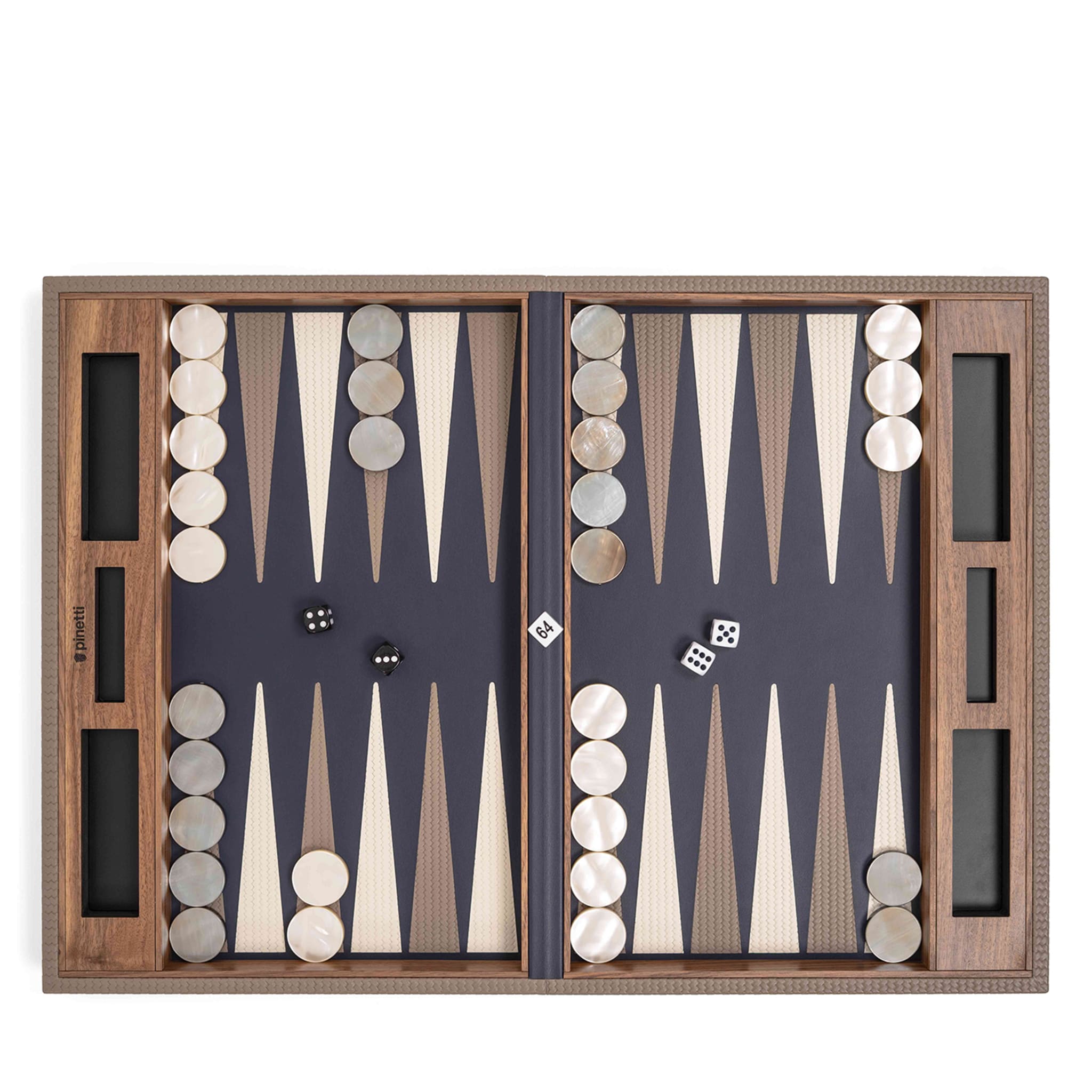 Marineblaues und taubengraues Backgammon-Brettspiel - Alternative Ansicht 3