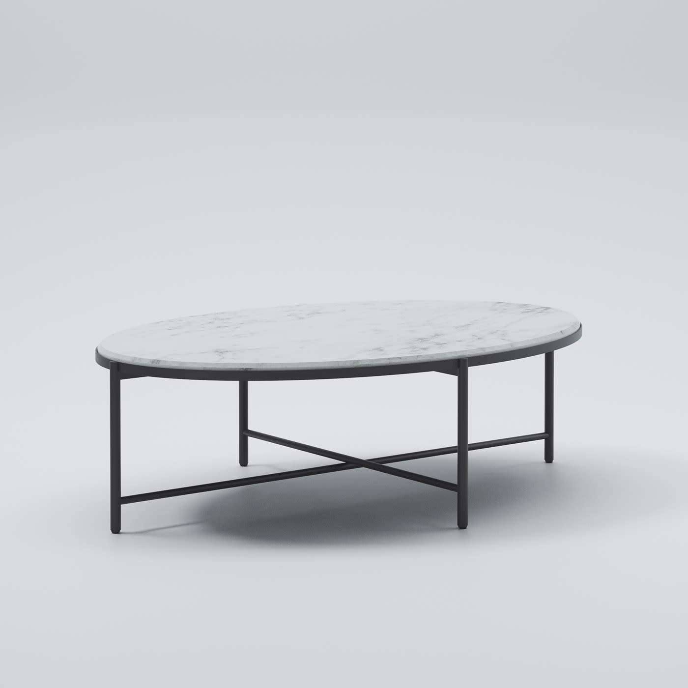 Magenta Carrara Marble Low Table - Alma Design