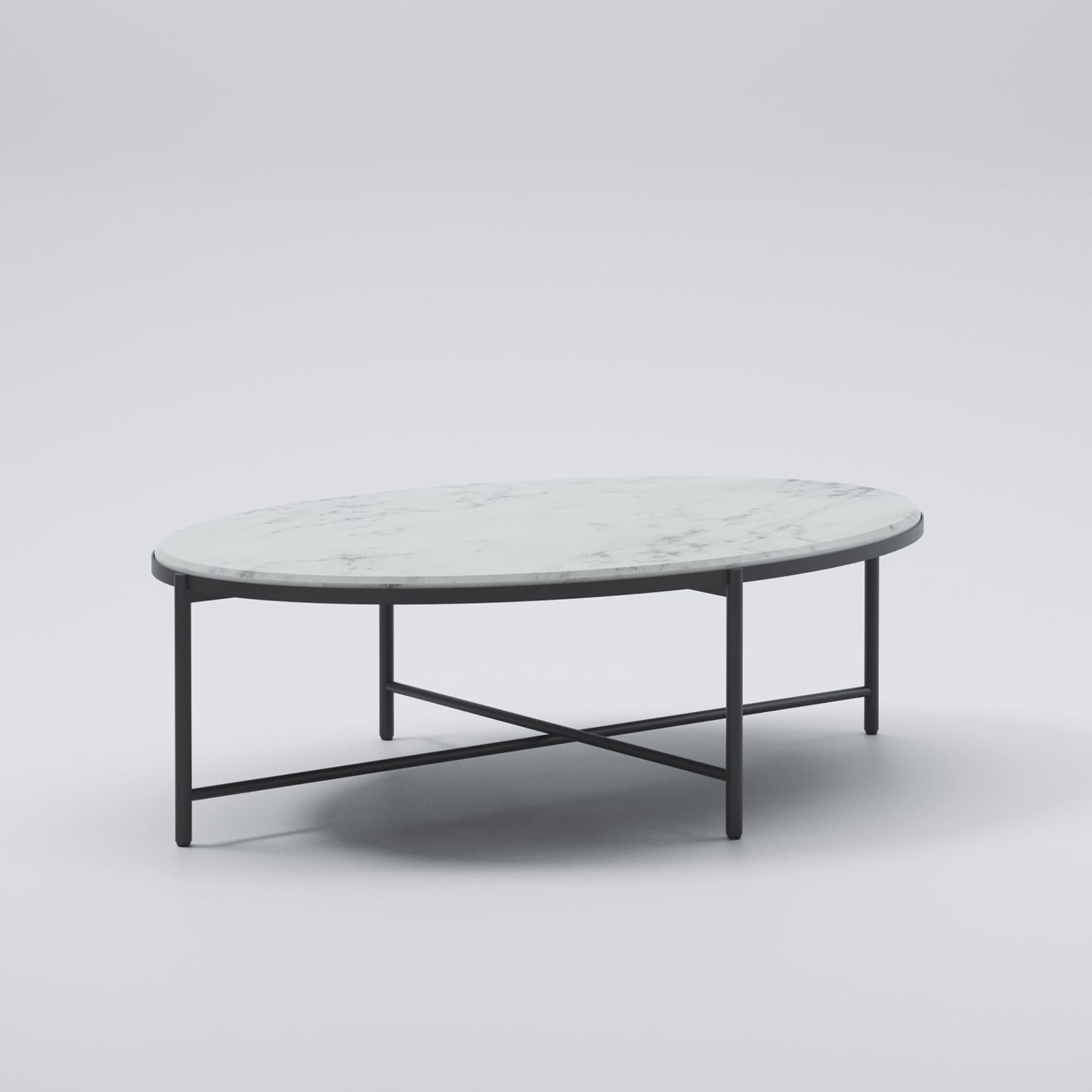 Magenta Carrara Marble Low Table - Alternative view 1