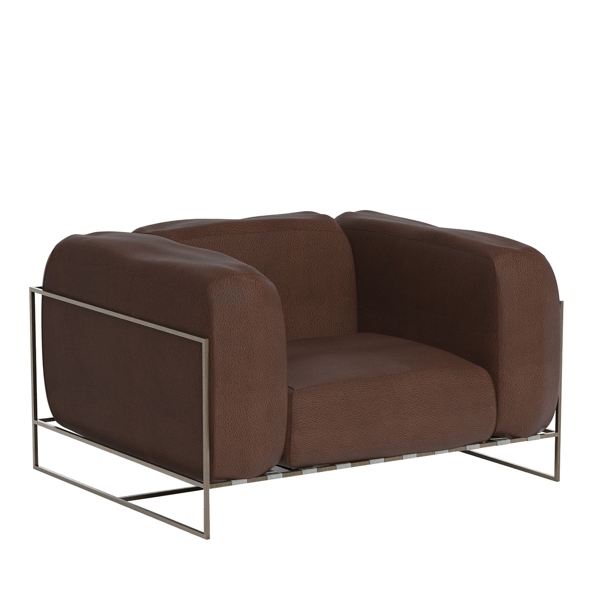Kepler 22 Brown Leather Armchair - Main view