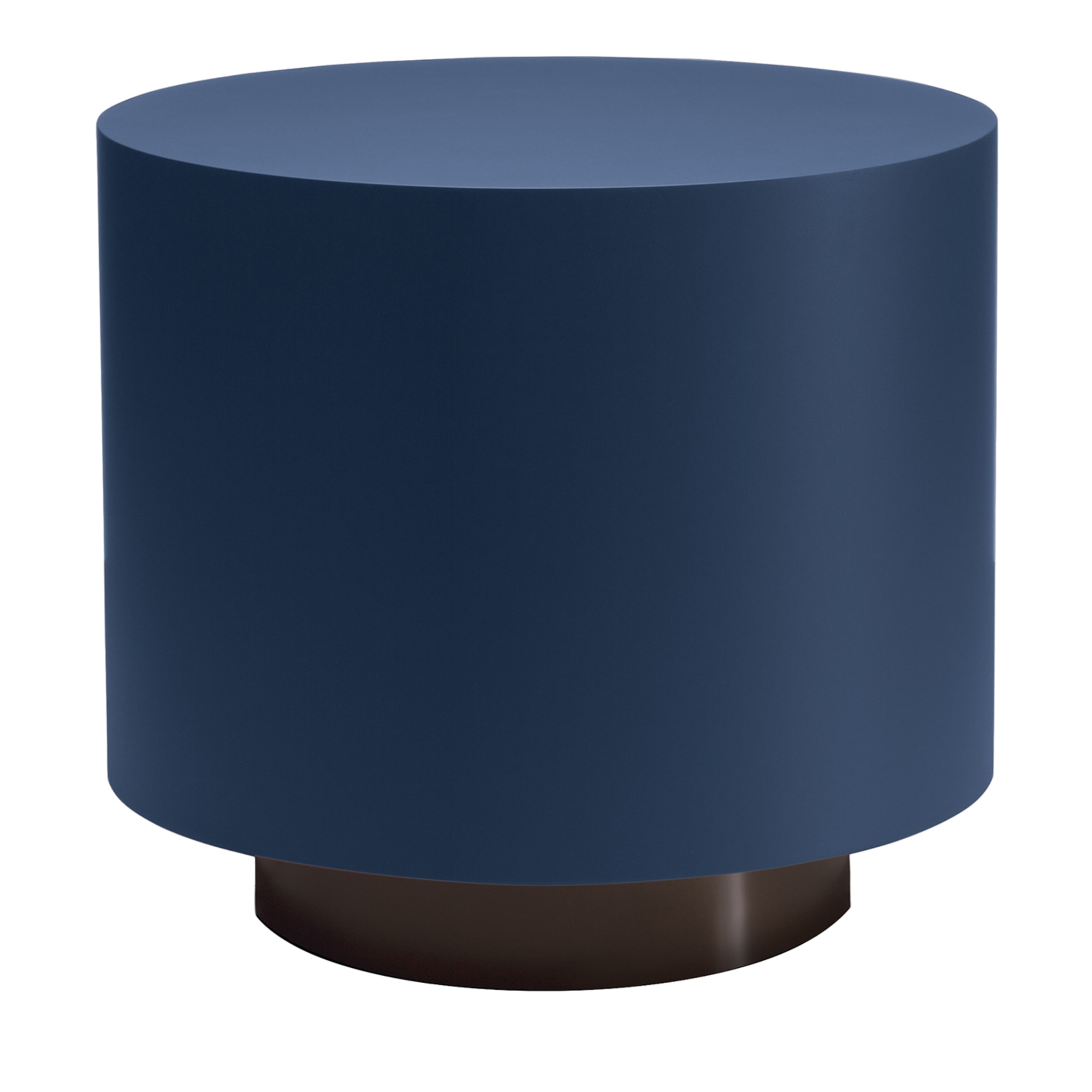 Geometrischer zylindrischer blauer Beistelltisch - Hauptansicht