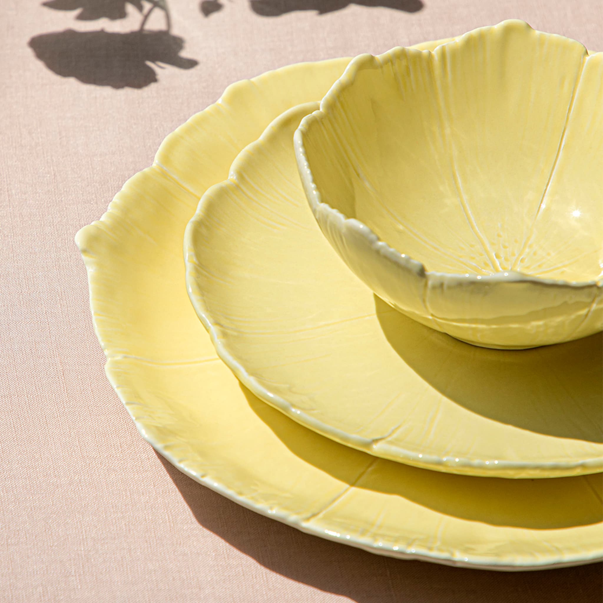 Ceramic Blossom Set of 2 Yellow Fine Ceramic Fruit Bowls   - Alternative view 1