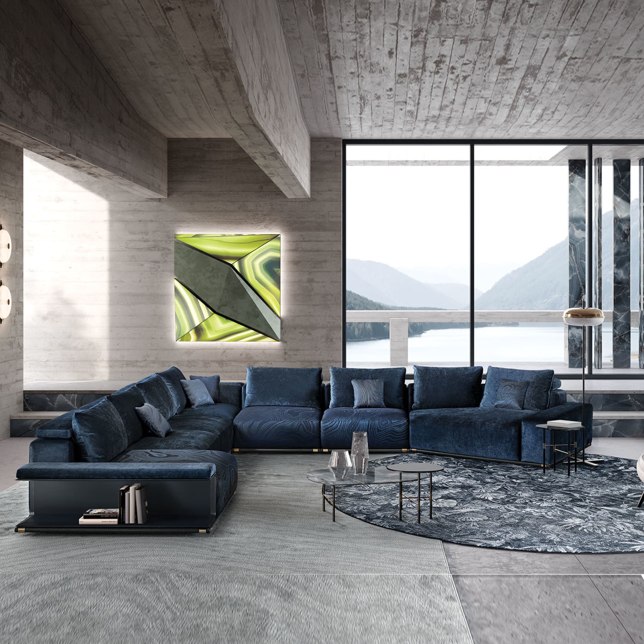 Zeno Modular Blue Sofa #1 - Alternative view 4